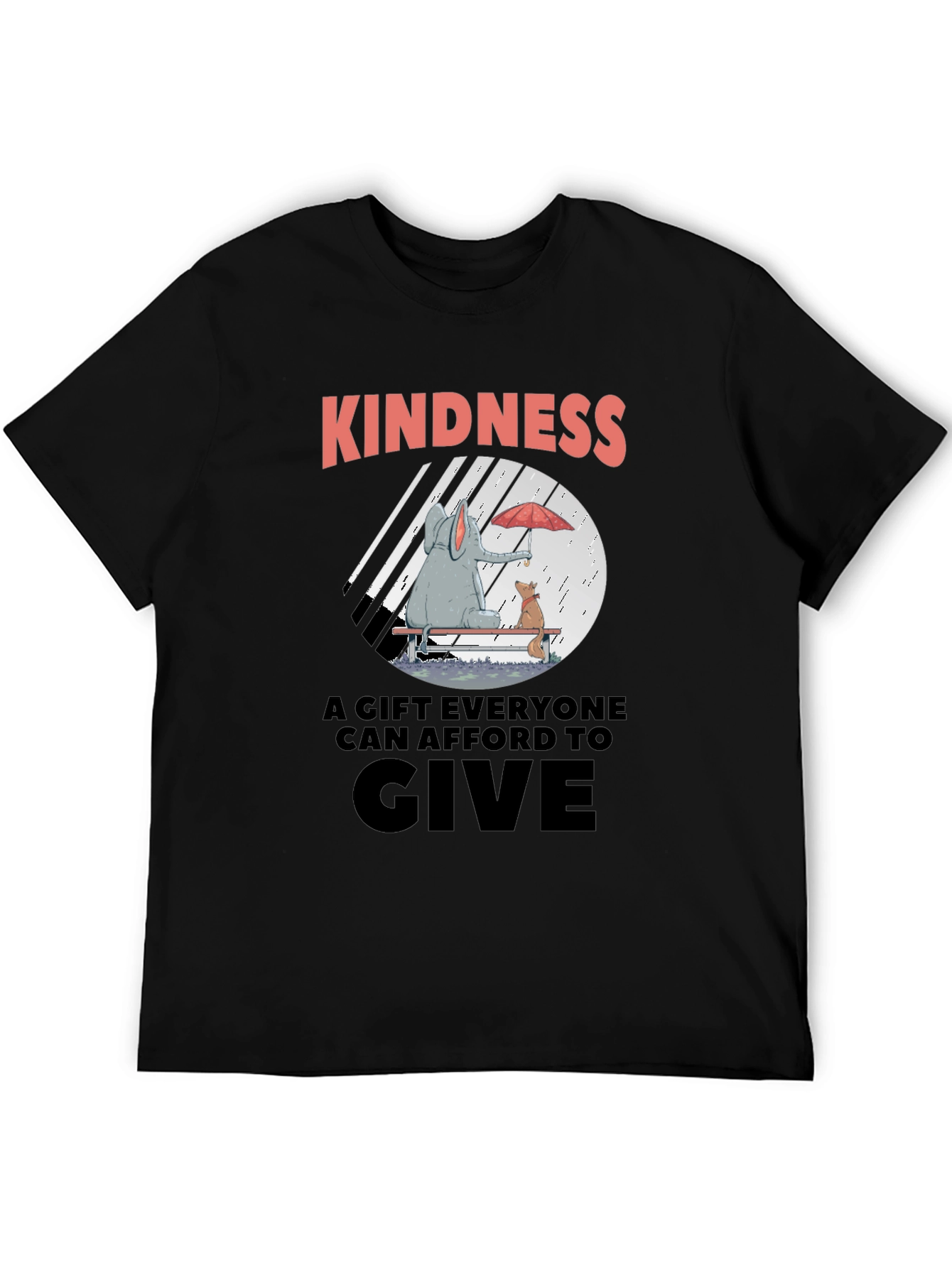 Kindness T-Shirt - Elephant & Dog in Rain