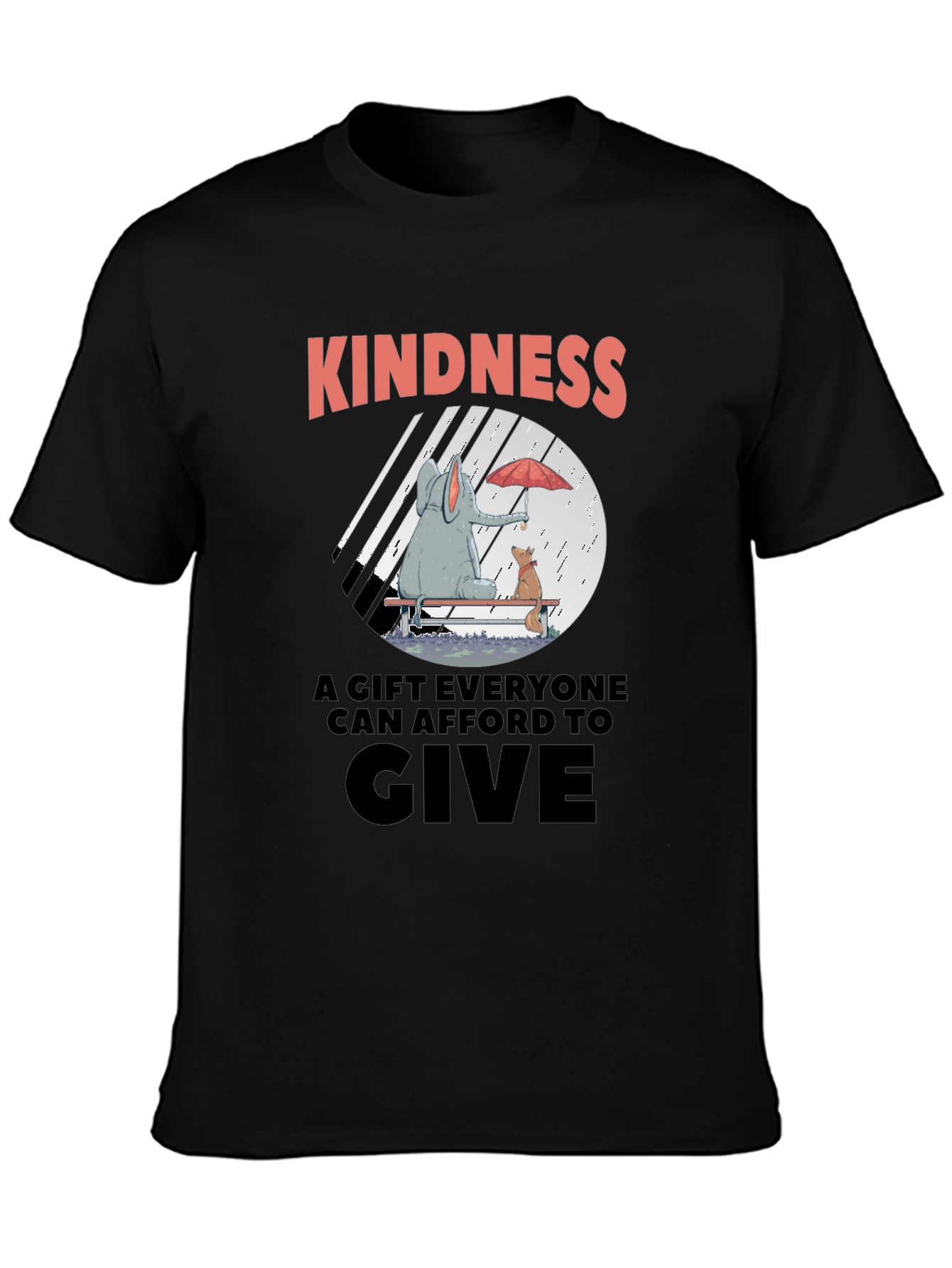 Kindness T-Shirt - Elephant & Dog in Rain