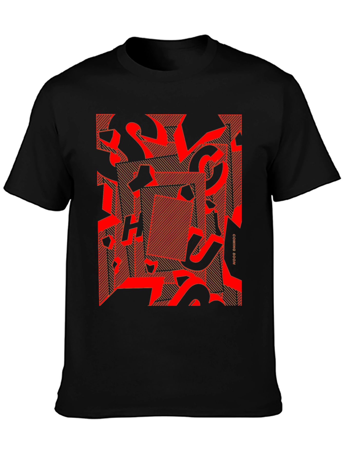 Abstract Graphic Tee - Red on Black