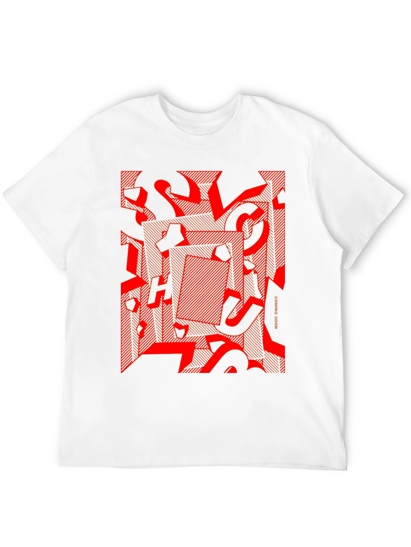 Abstract Graphic Tee - Red on Black