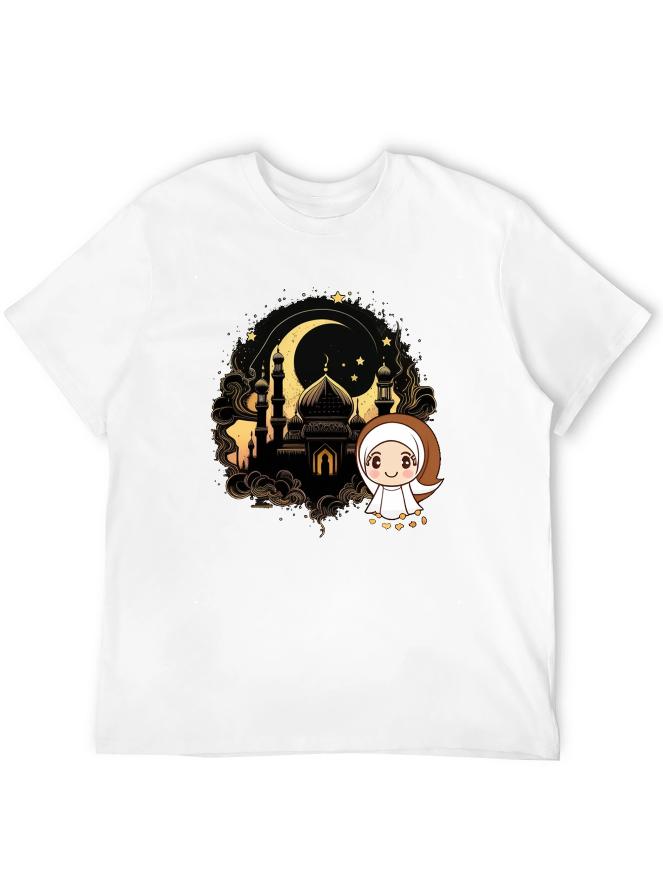 Eid Mubarak T-Shirt: Islamic Mosque Cartoon Design