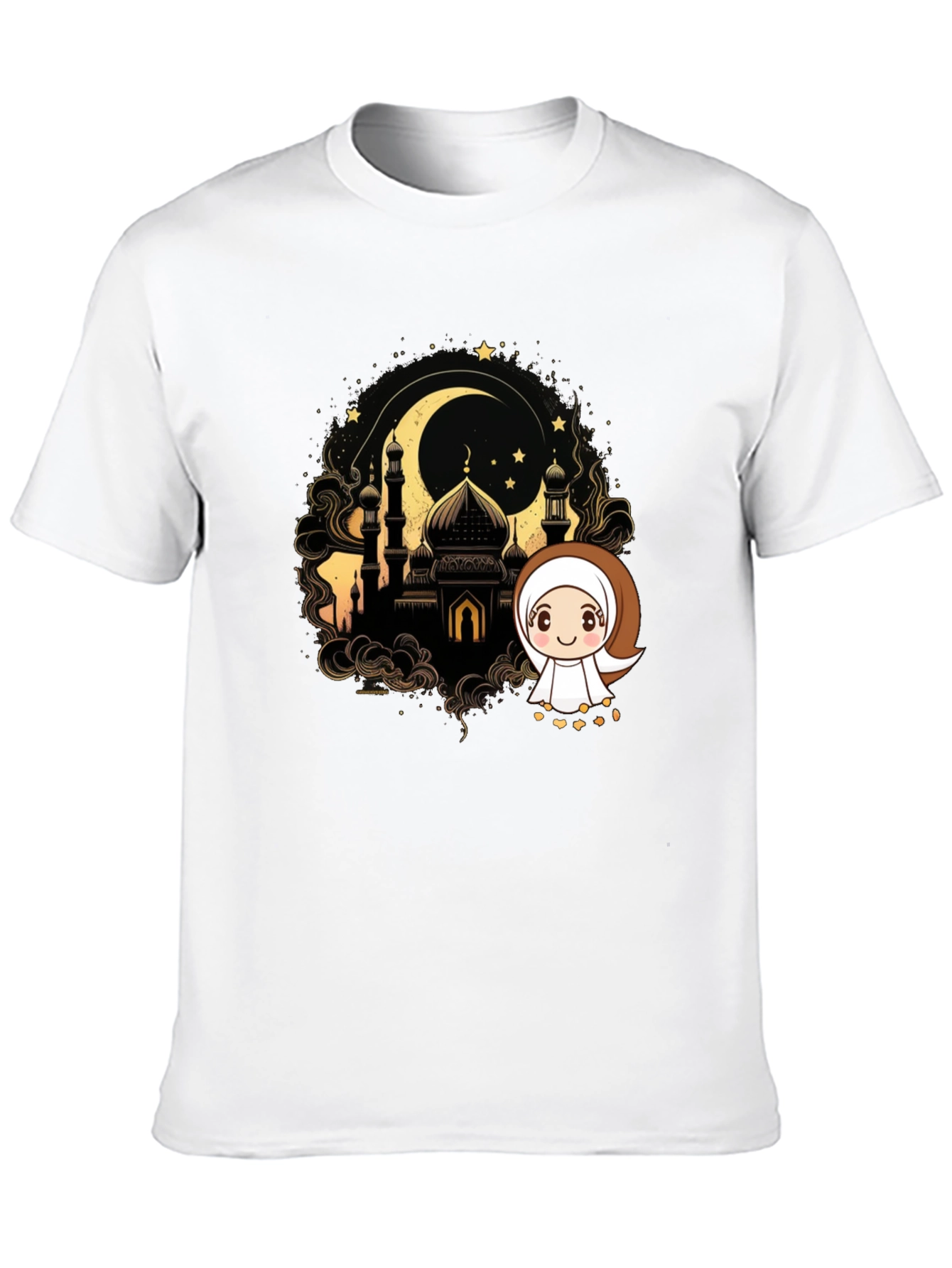 Eid Mubarak T-Shirt: Islamic Mosque Cartoon Design