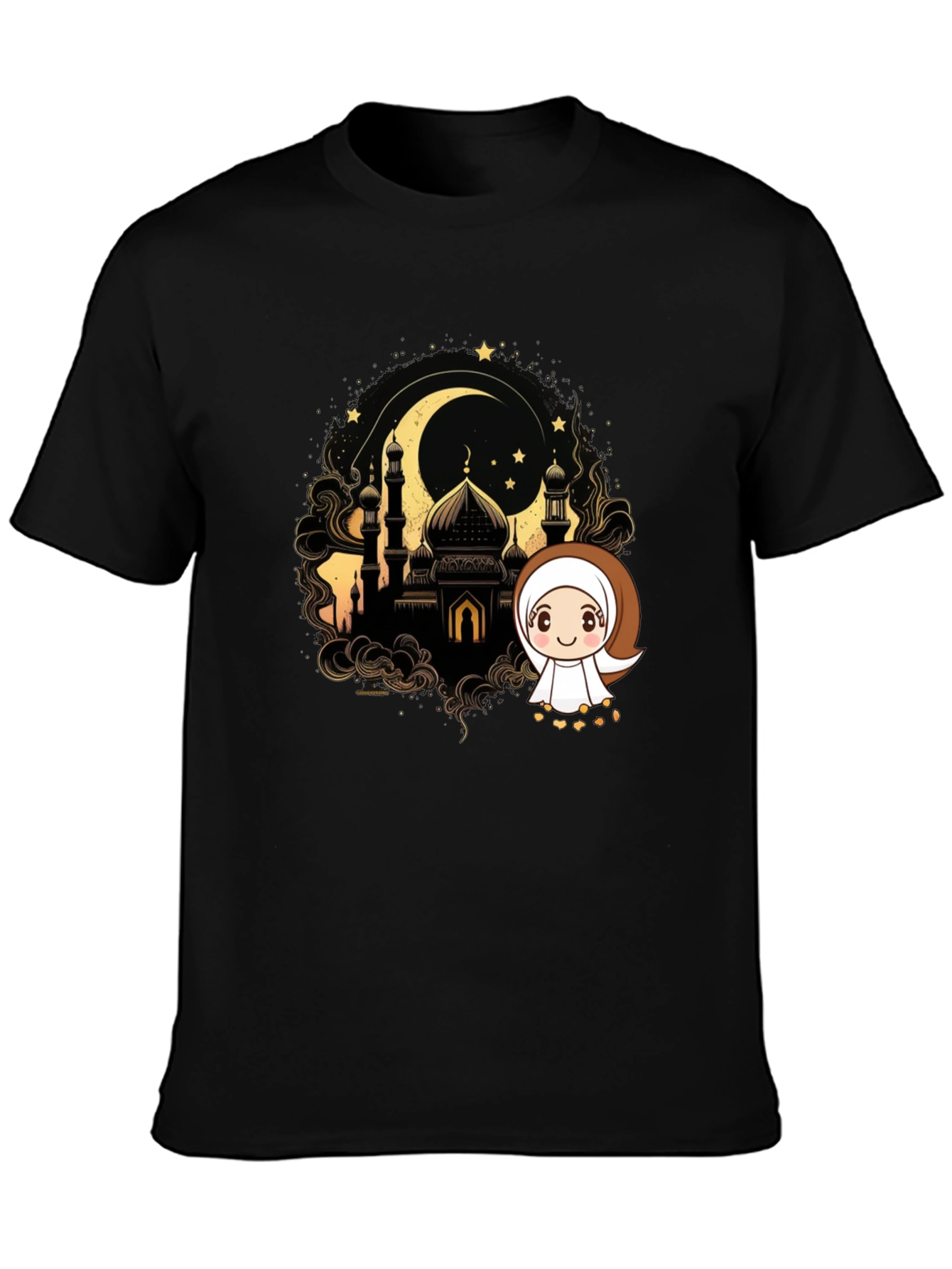 Eid Mubarak T-Shirt: Islamic Mosque Cartoon Design