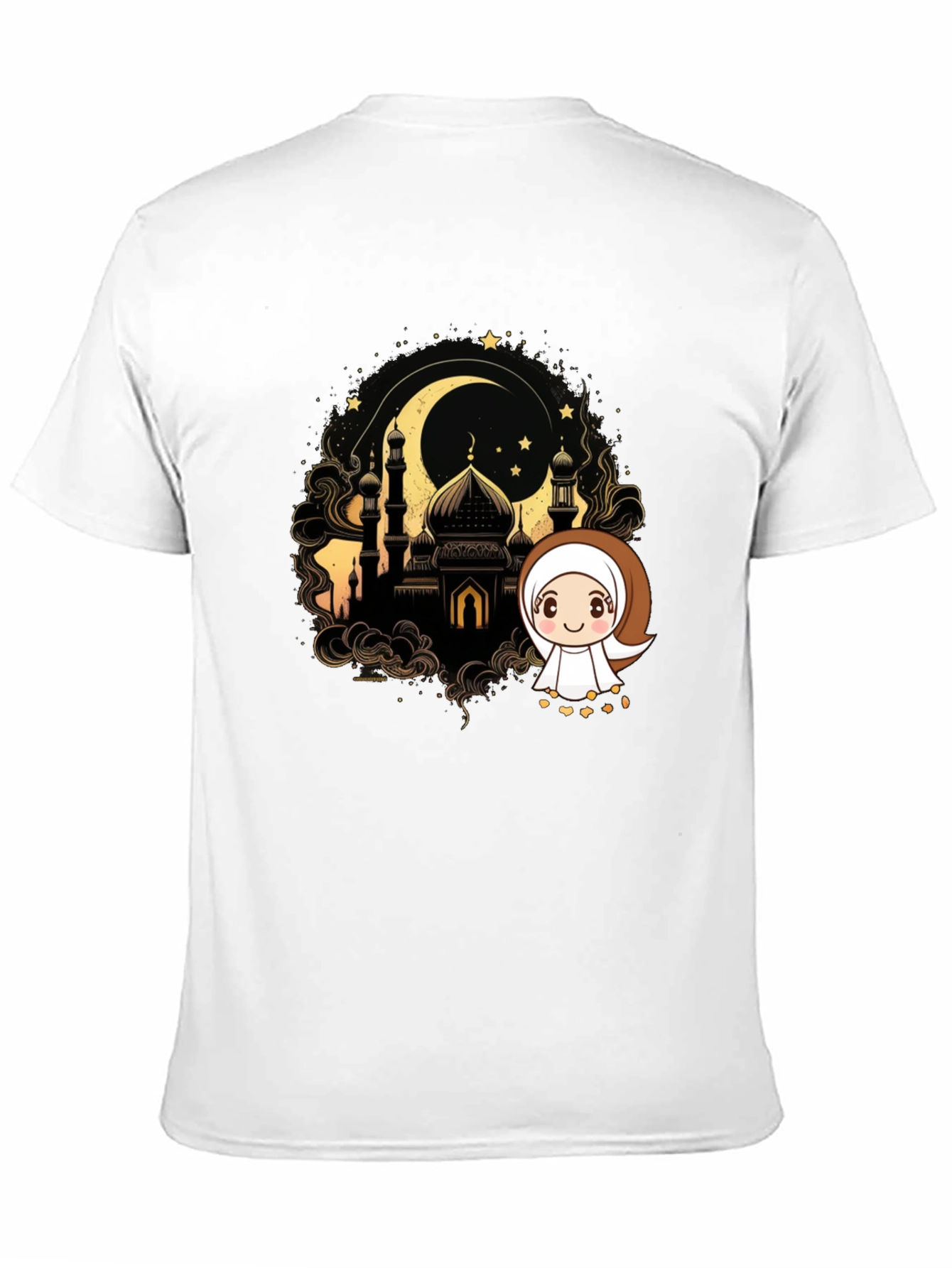 Eid Mubarak T-Shirt: Islamic Mosque Cartoon Design