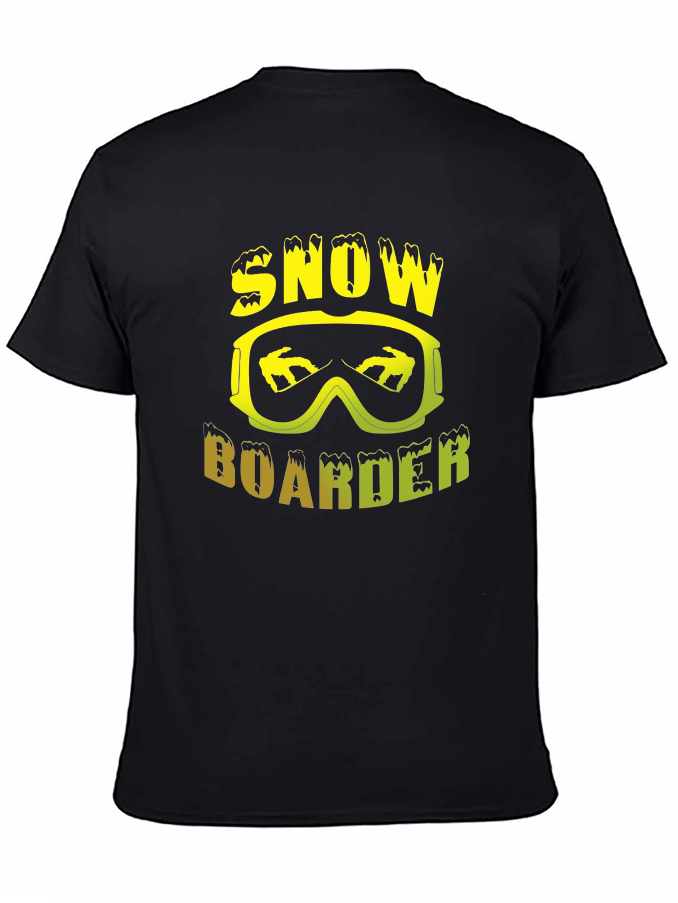 Snowboarder Graphic Tee - Black Crew Neck