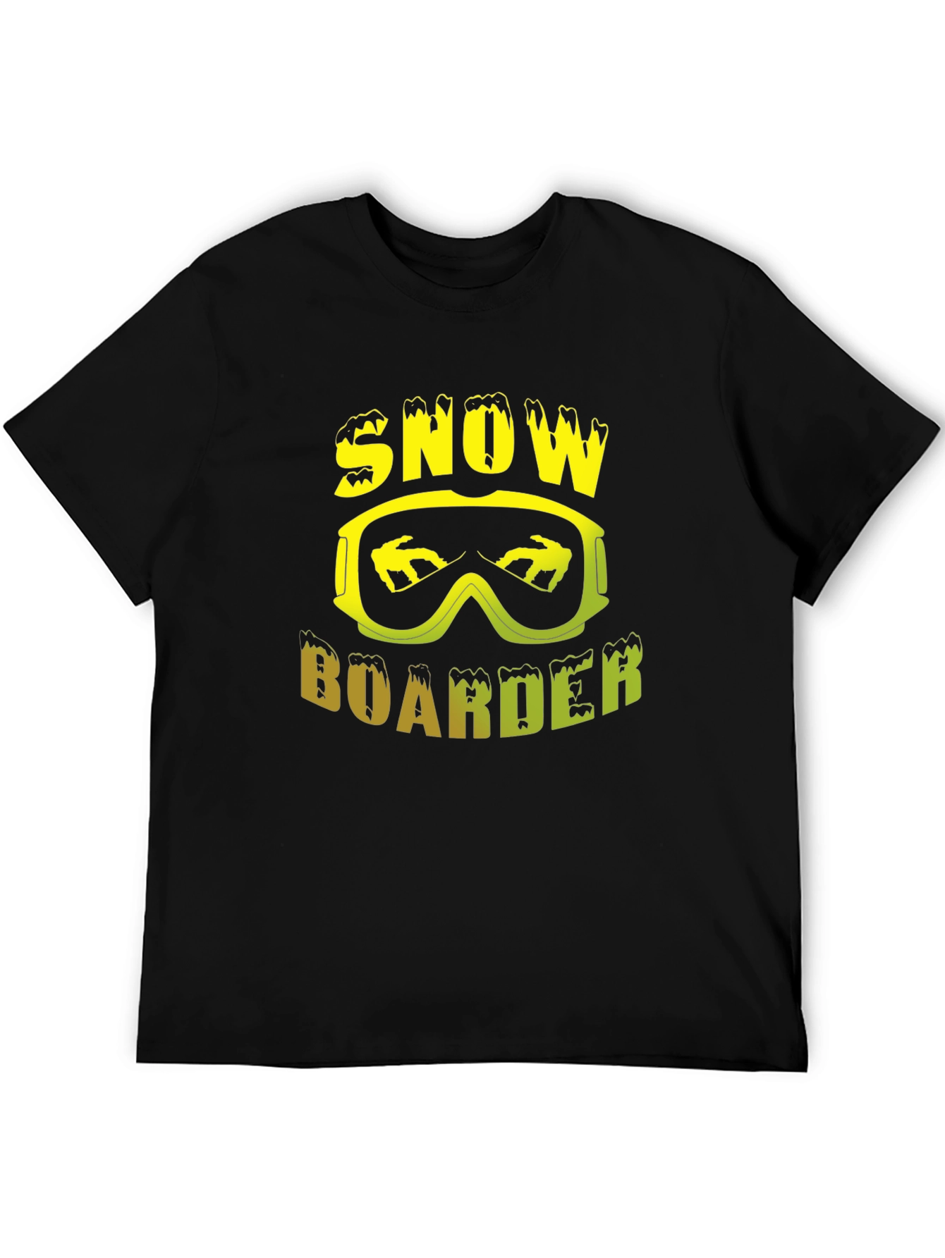 Snowboarder Graphic Tee - Black Crew Neck