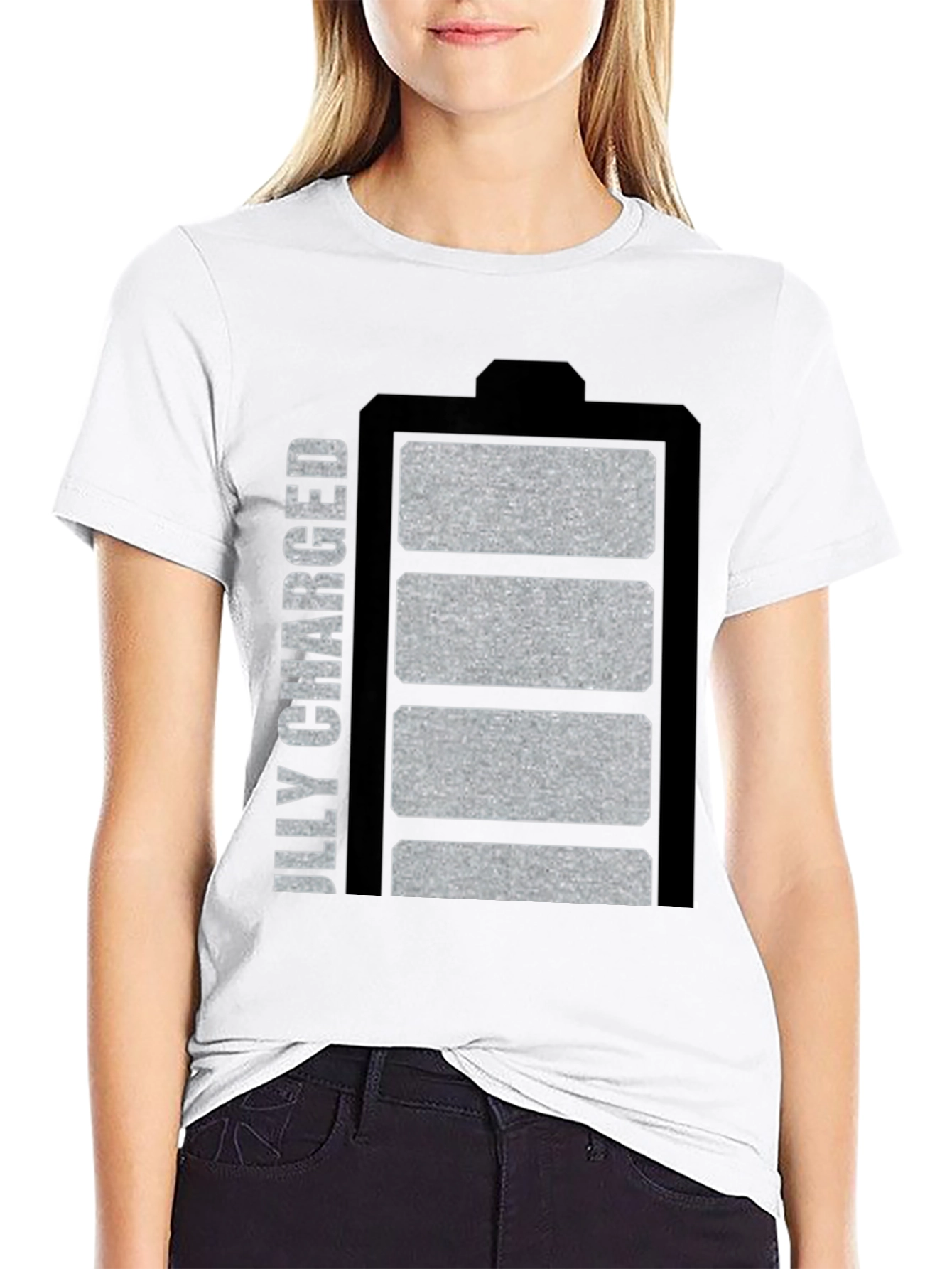 Fully Charged Battery Graphic Tee - Black
