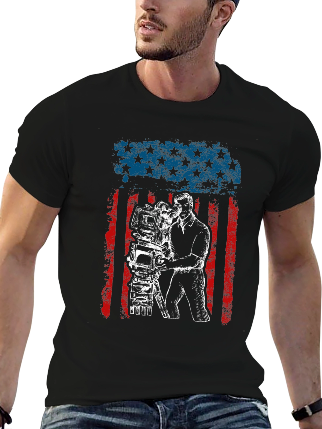 American Flag Cinematographer T-Shirt