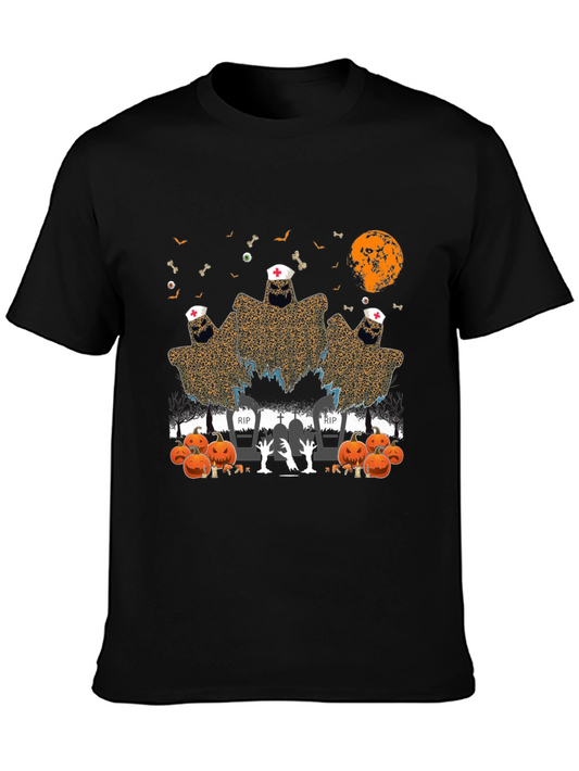 Halloween Nurse Ghost Graphic Tee