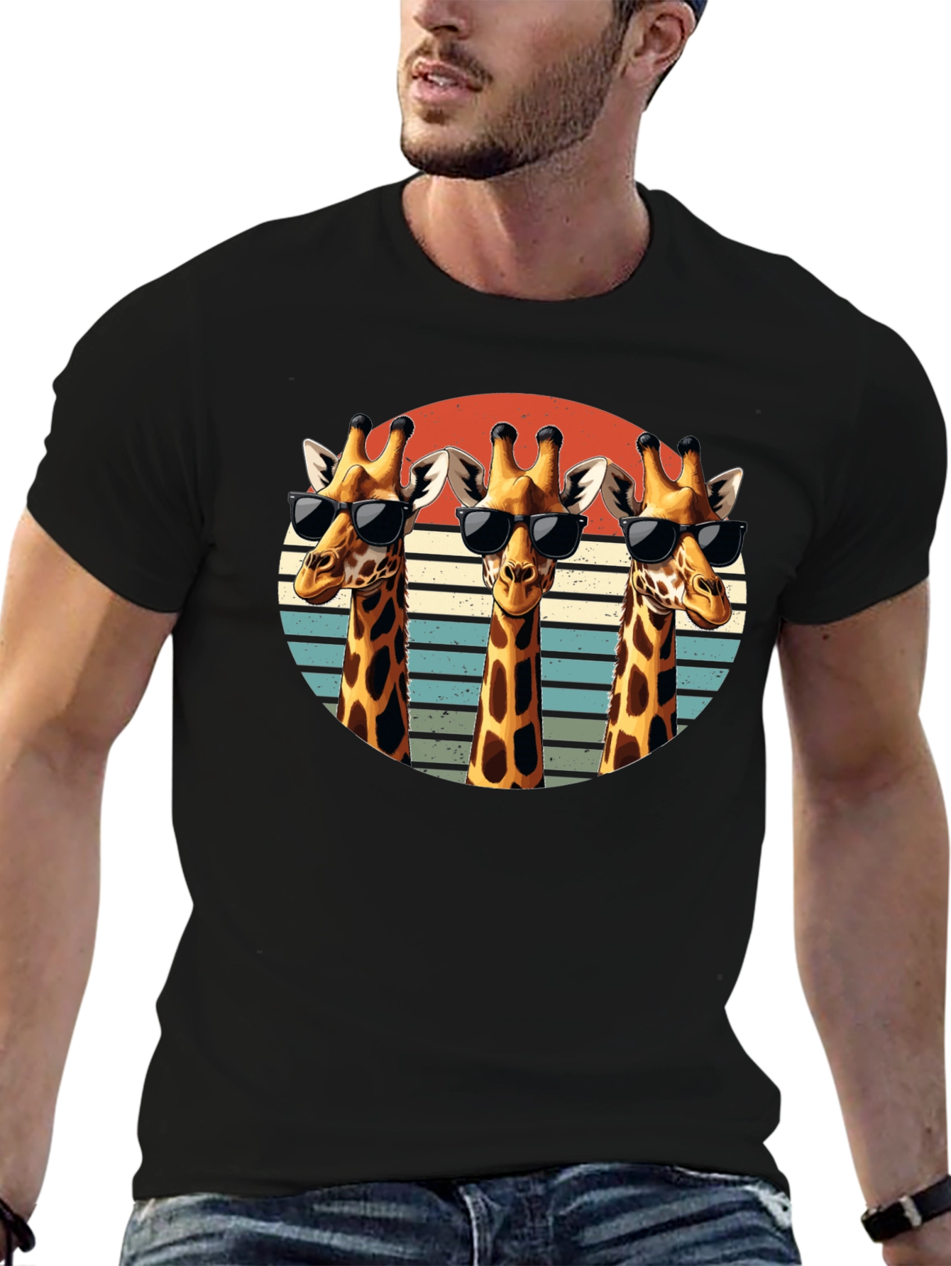 Cool Giraffes T-Shirt Retro Style