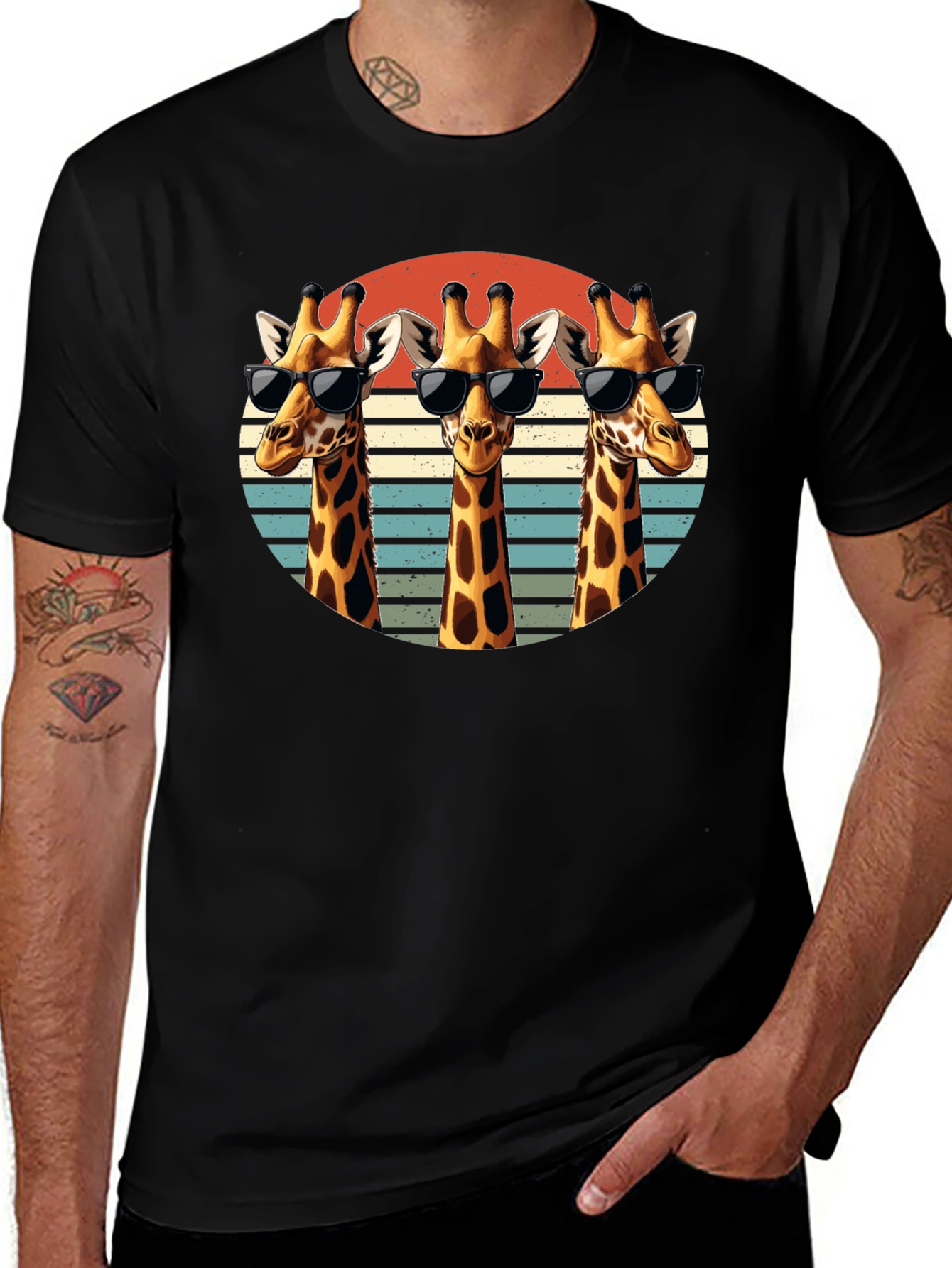 Cool Giraffes T-Shirt Retro Style