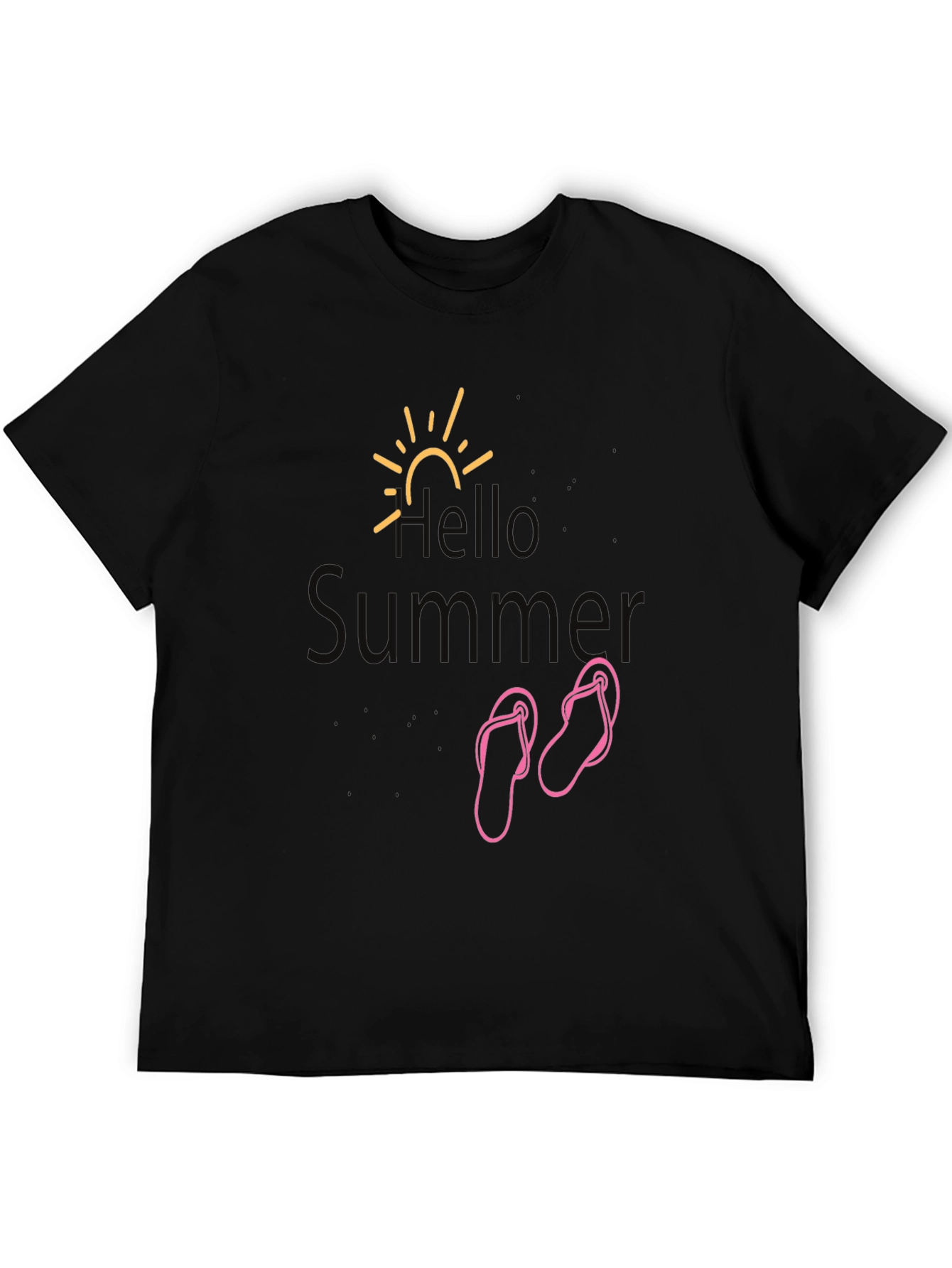 Hello Summer Black Graphic Tee
