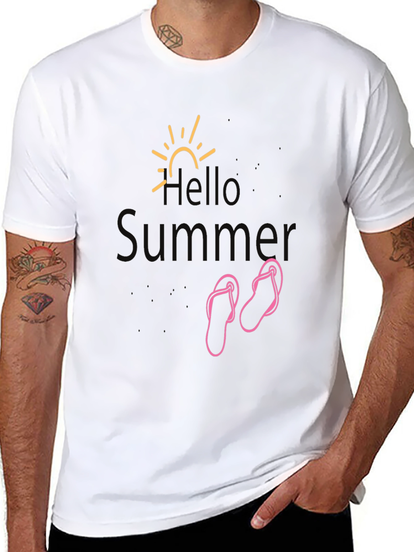 Hello Summer Black Graphic Tee
