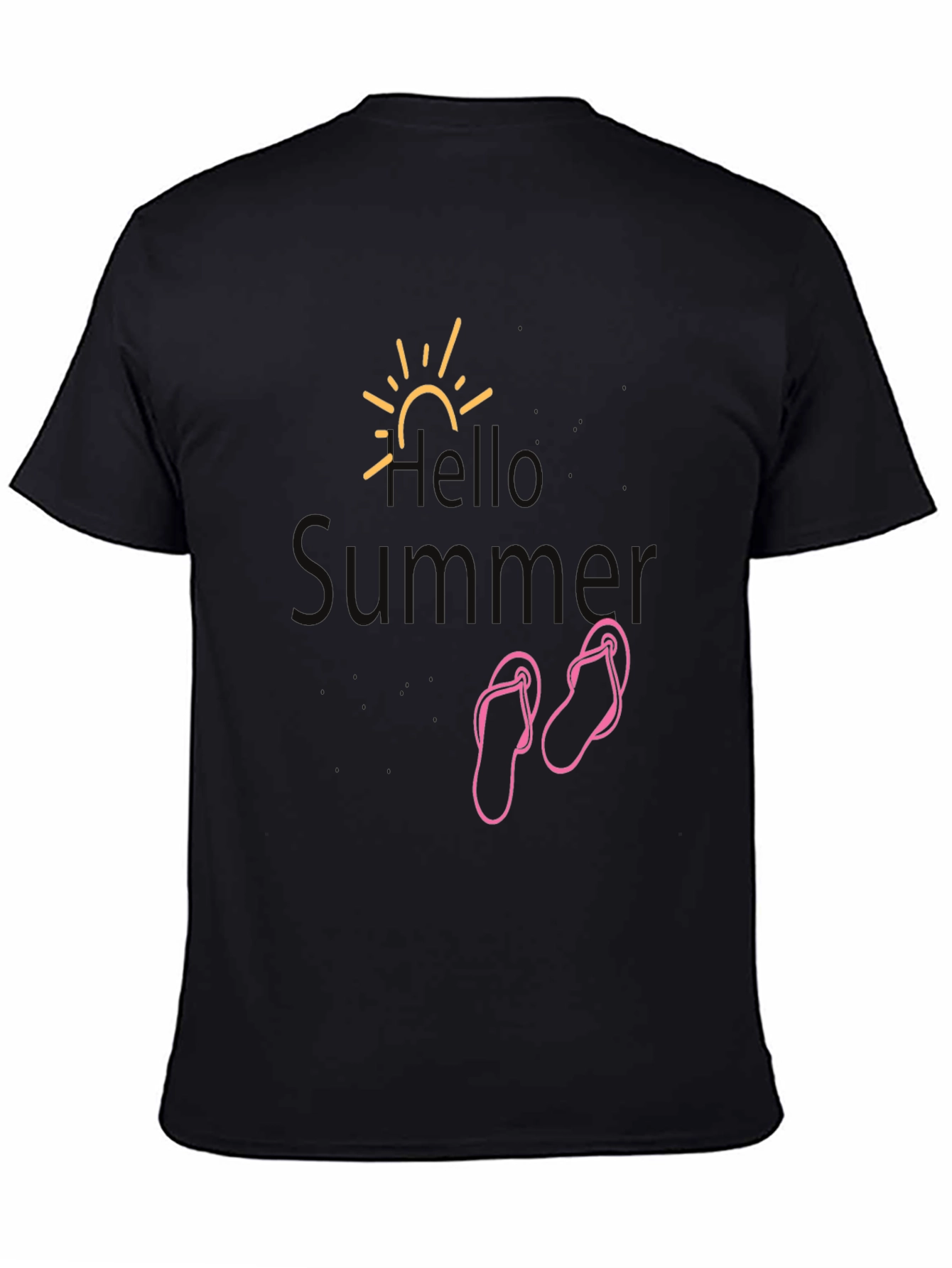 Hello Summer Black Graphic Tee