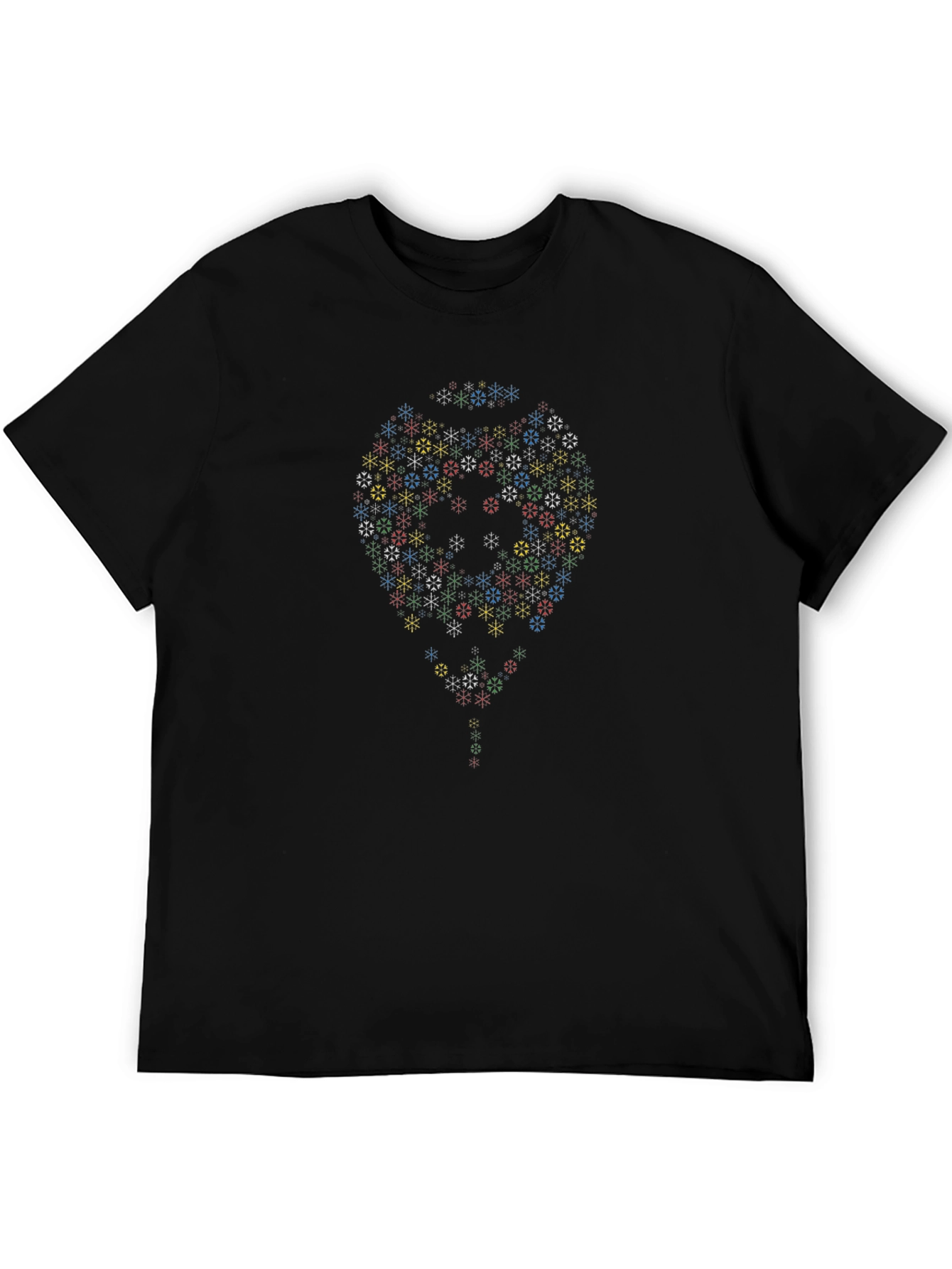 Snowflake Balloon Black T-Shirt