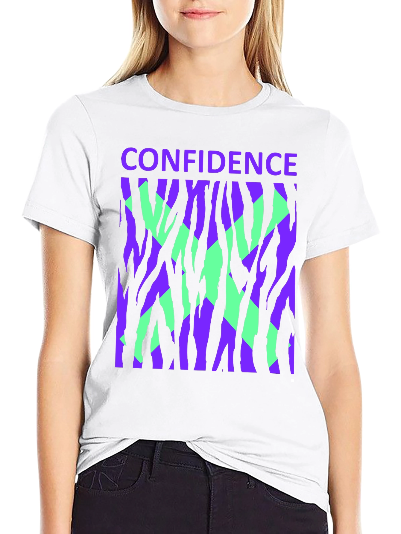 Confidence Graphic Tee - Bold Zebra Print