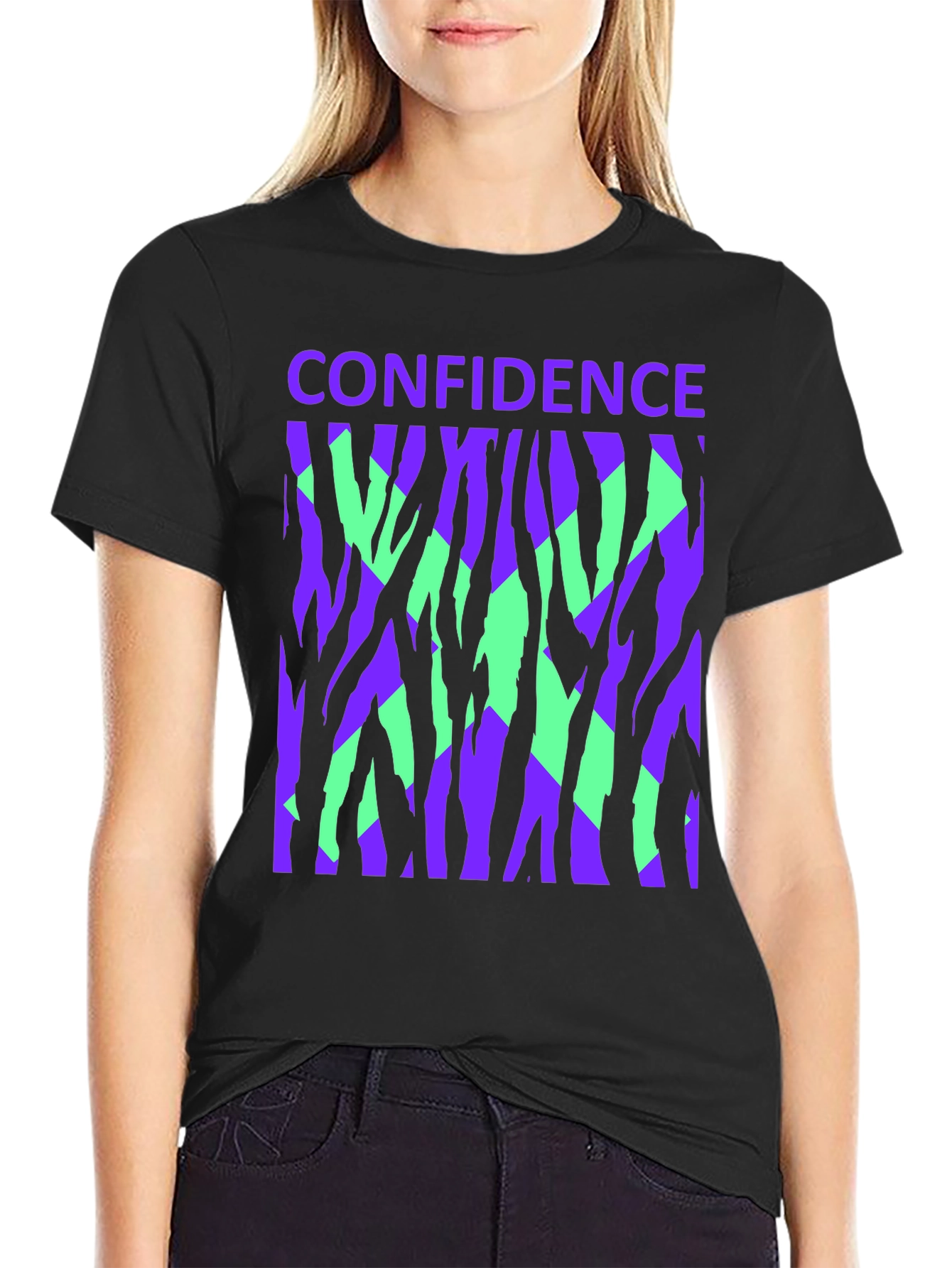 Confidence Graphic Tee - Bold Zebra Print