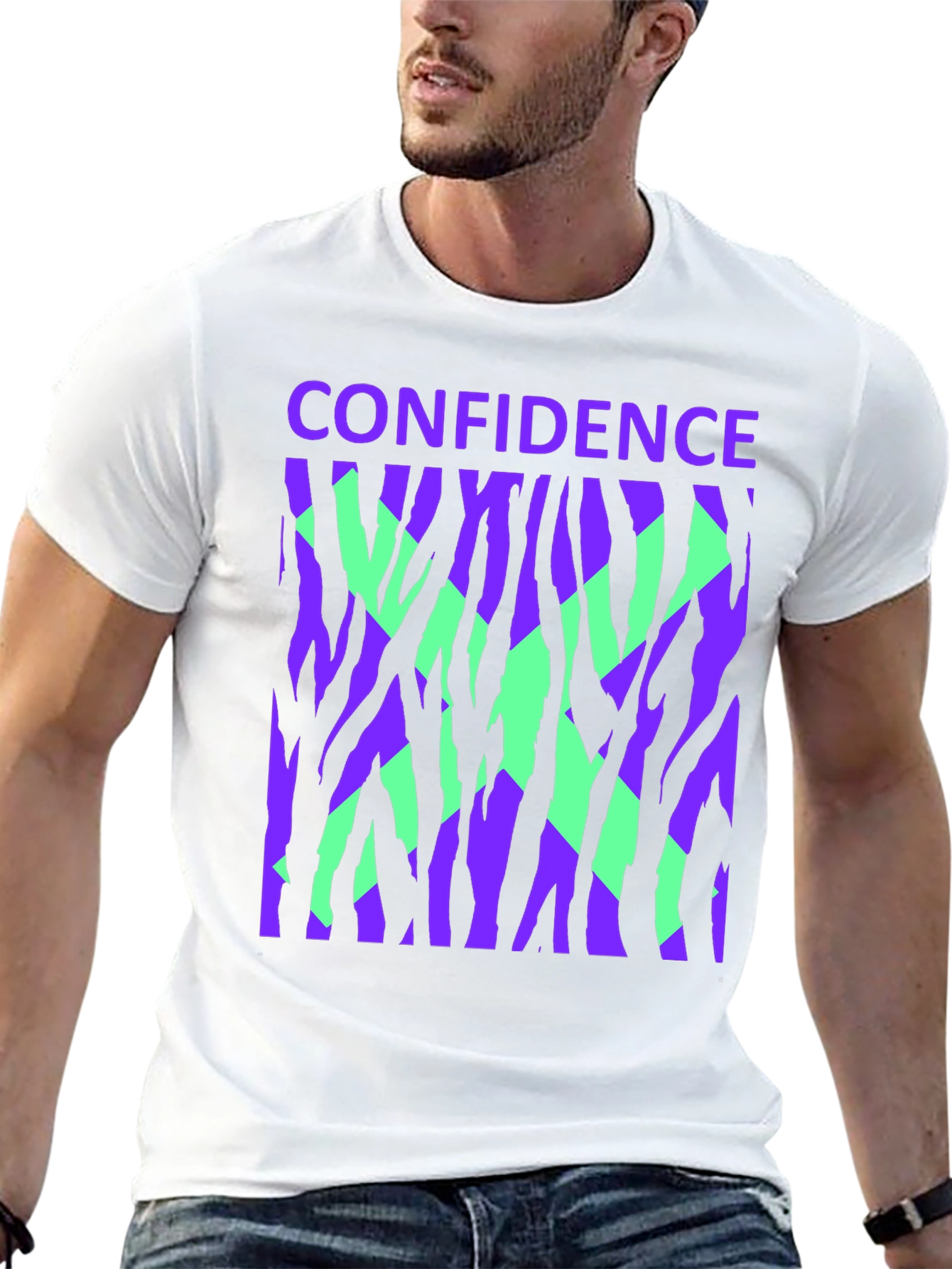 Confidence Graphic Tee - Bold Zebra Print