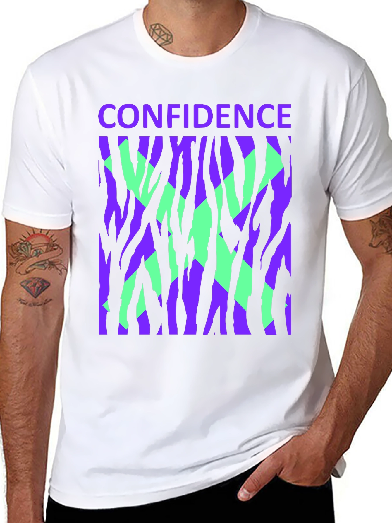 Confidence Graphic Tee - Bold Zebra Print