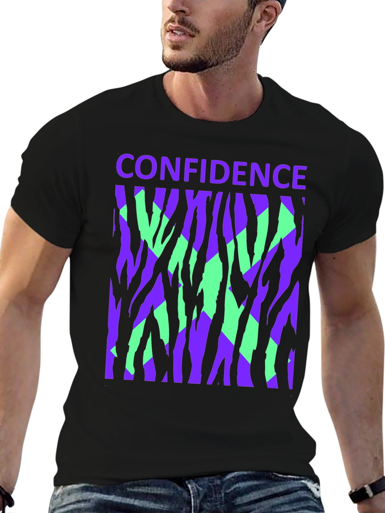 Confidence Graphic Tee - Bold Zebra Print