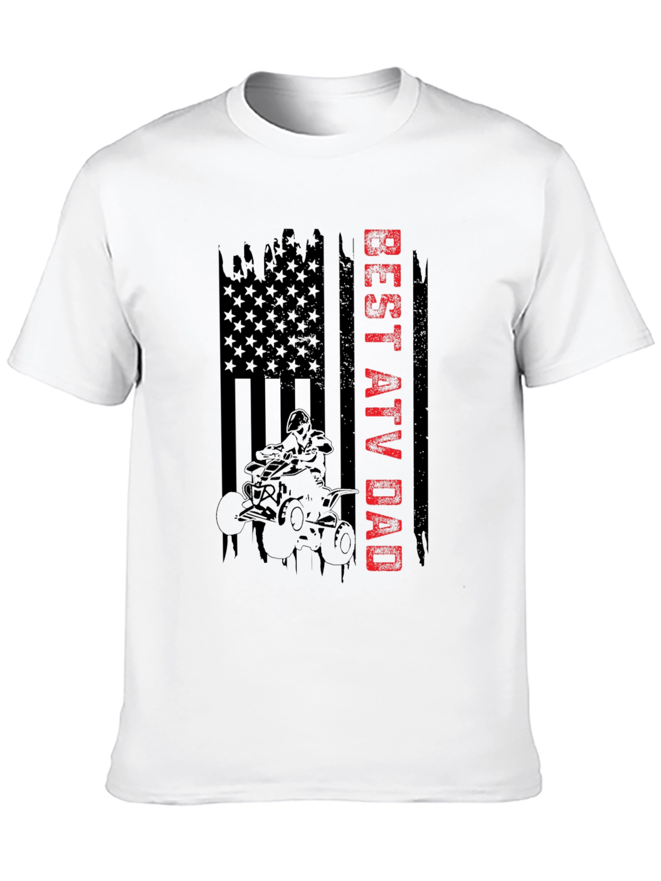 Best ATV Dad American Flag Graphic T-Shirt