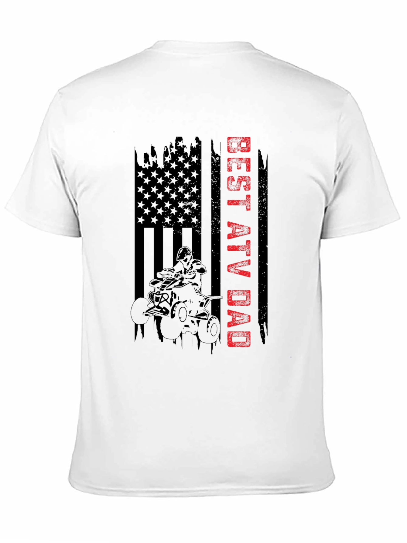 Best ATV Dad American Flag Graphic T-Shirt