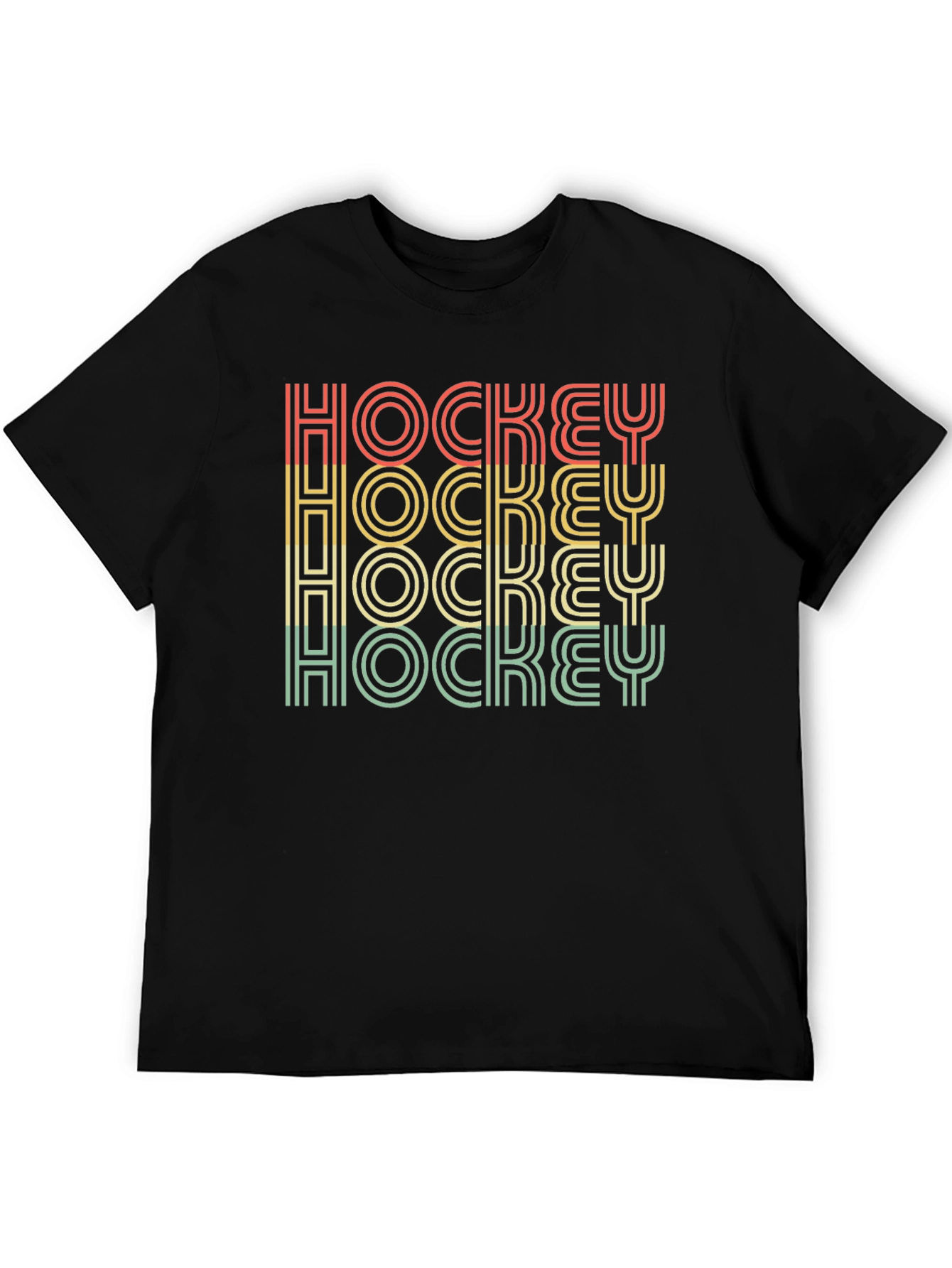 Retro Hockey Graphic T-Shirt - Black