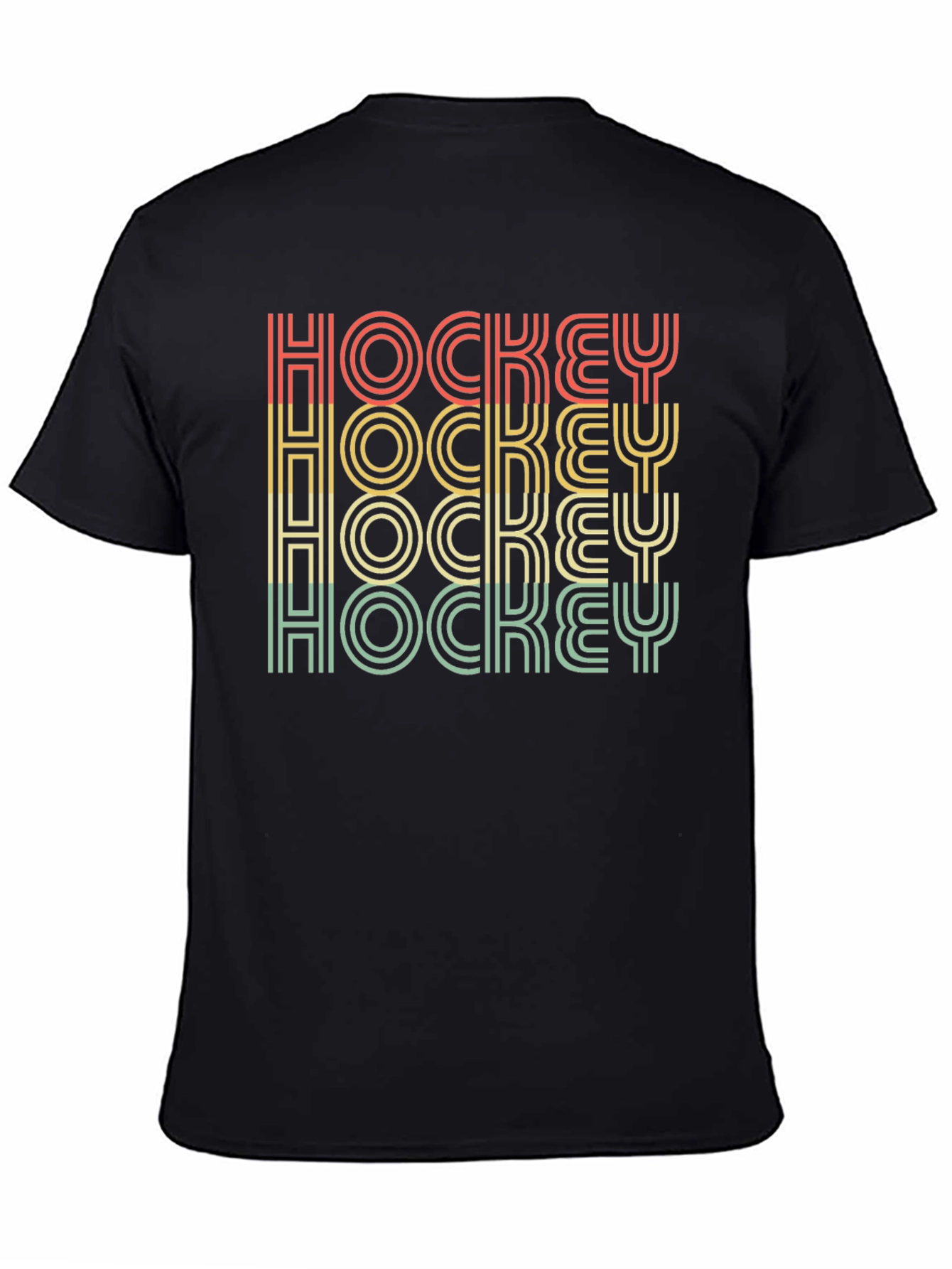 Retro Hockey Graphic T-Shirt - Black