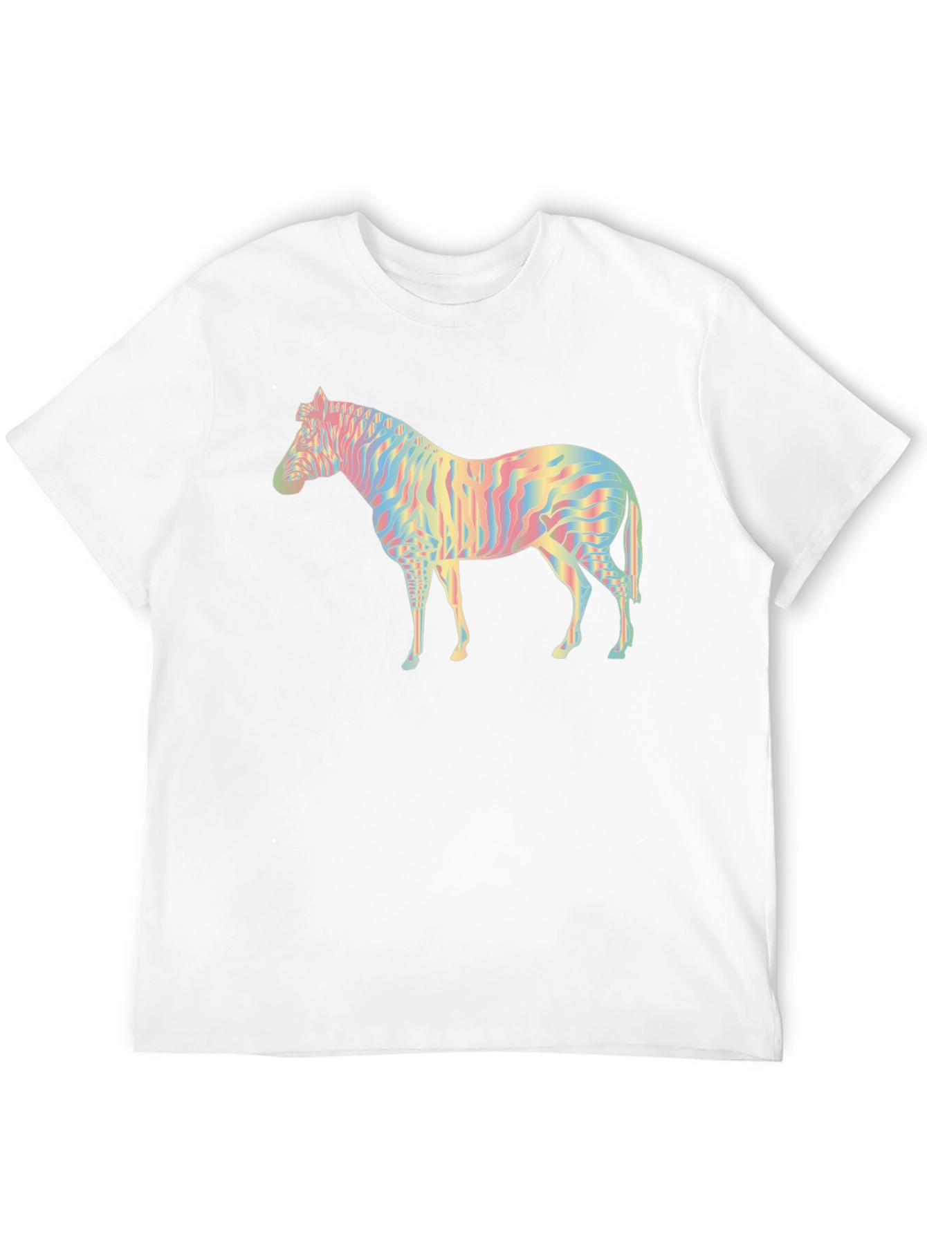 Rainbow Zebra Graphic Black T-Shirt