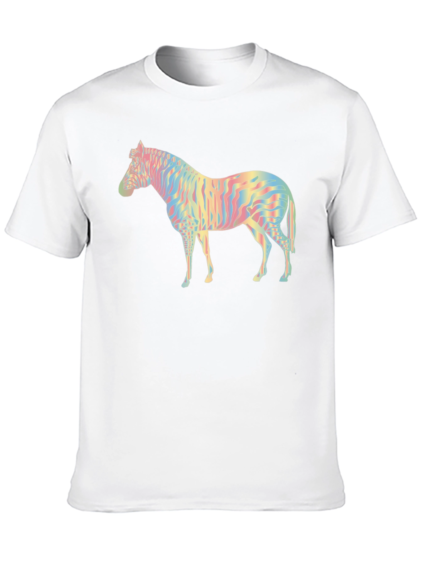 Rainbow Zebra Graphic Black T-Shirt