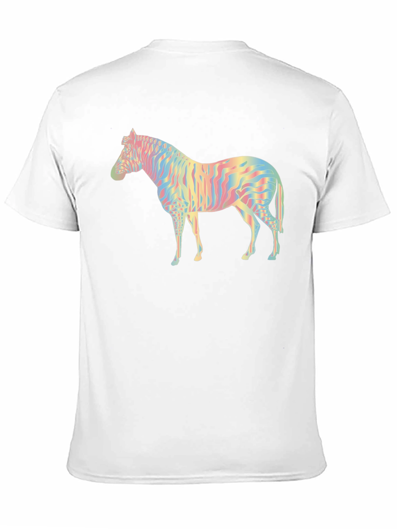 Rainbow Zebra Graphic Black T-Shirt