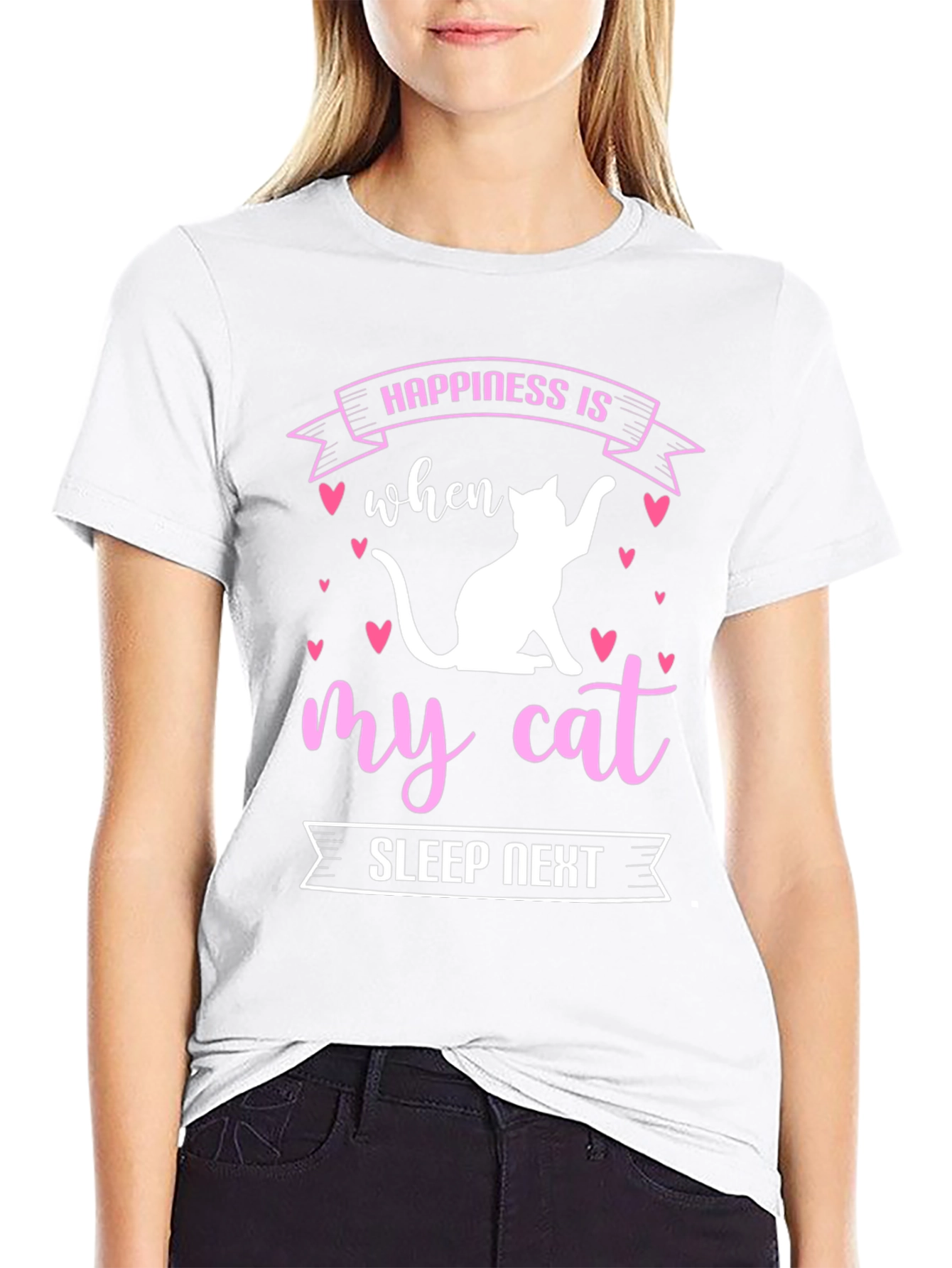 Happiness is My Cat Sleep Next T-Shirt