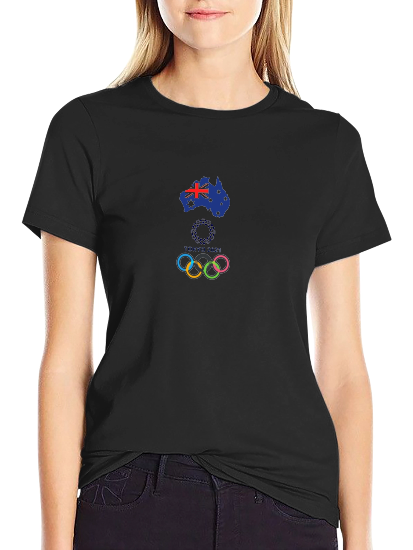 Australian Olympics Black T-Shirt
