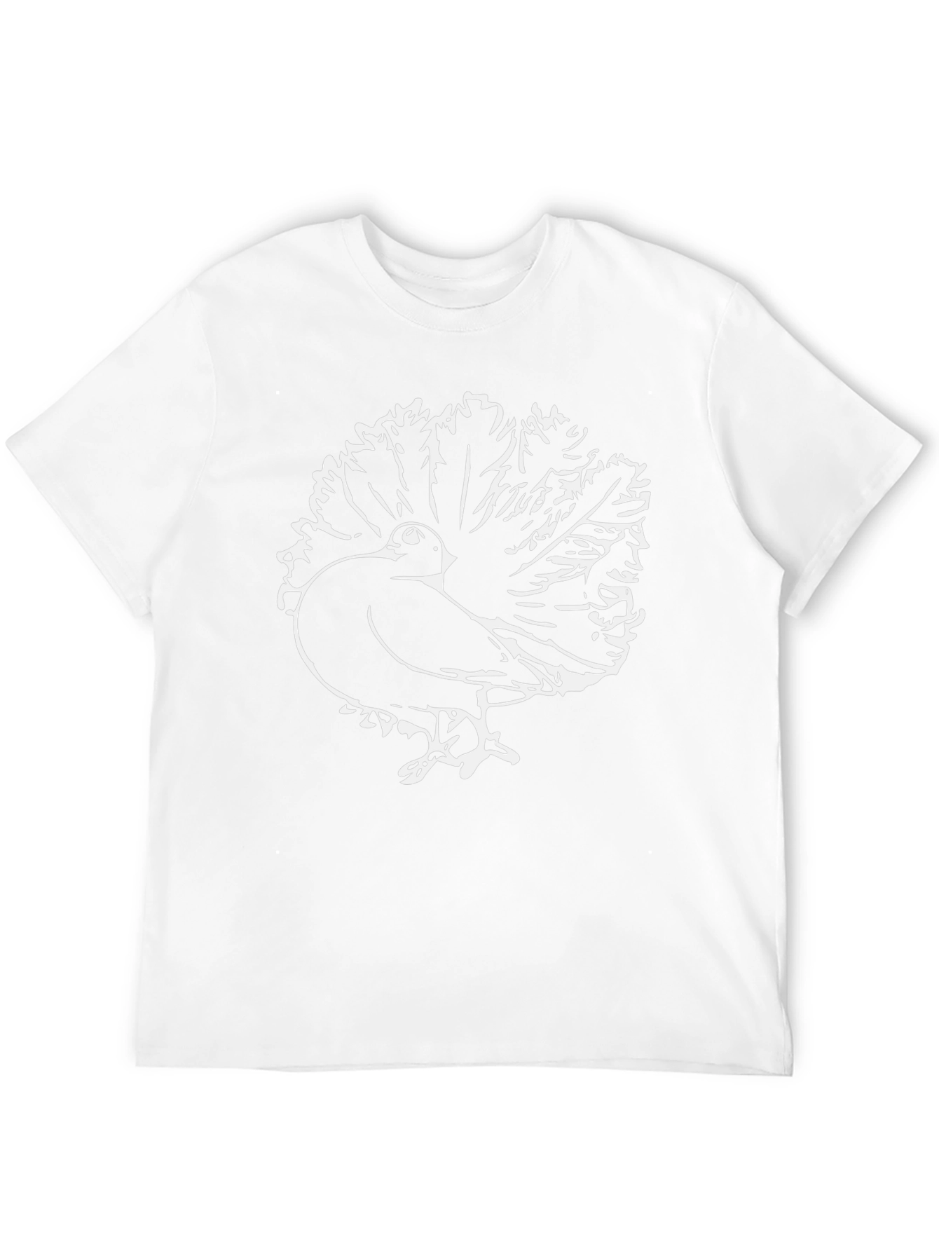 Black T-Shirt with Peacock Graphic