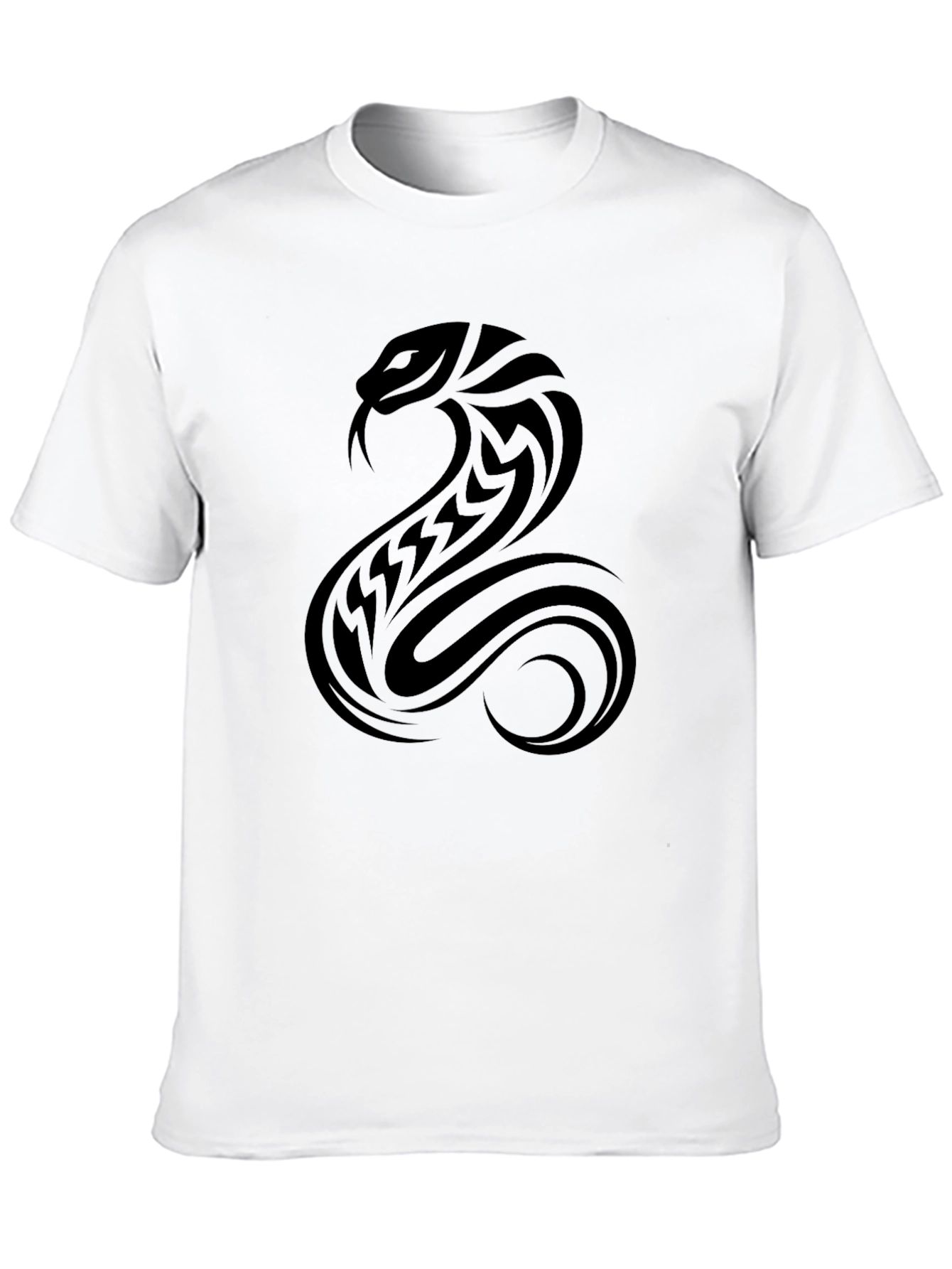 Tribal Cobra Graphic Tee - Black
