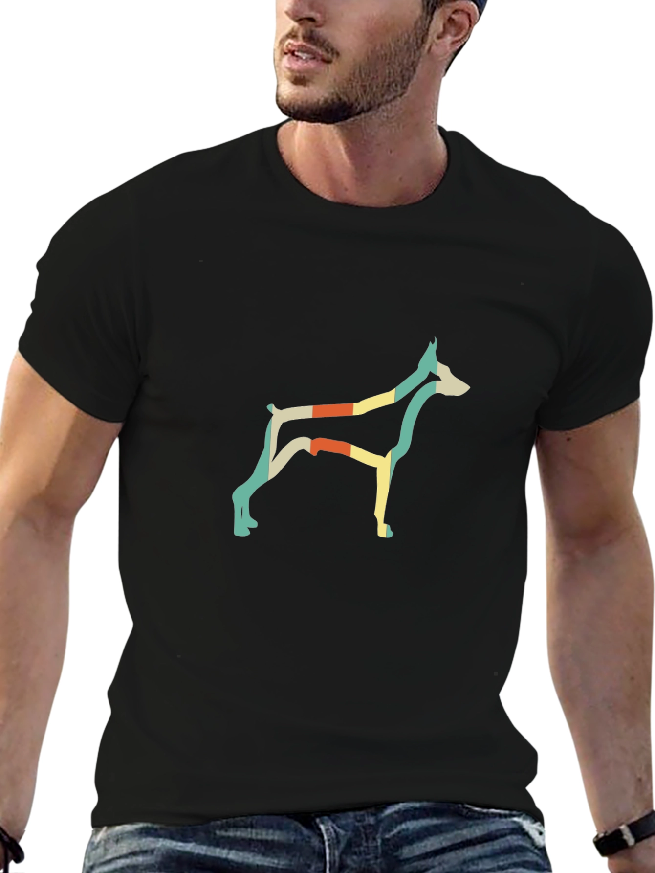 Retro Doberman Graphic Tee - Stylish Dog Lover Shirt