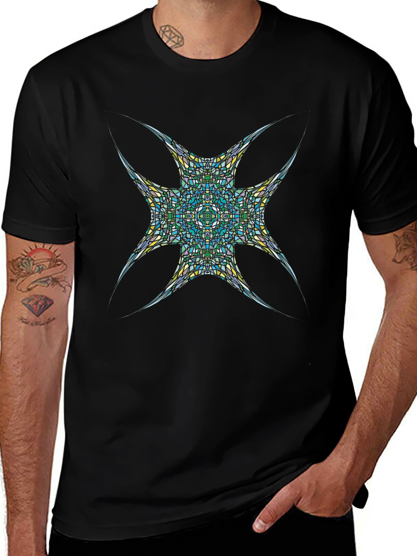 Abstract Mosaic T-Shirt - Modern Graphic Tee