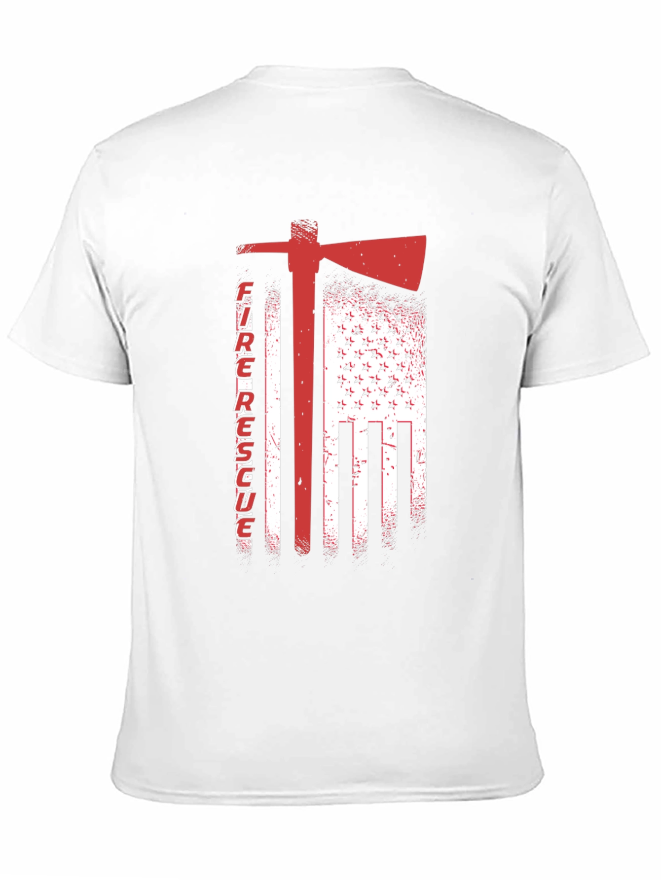 Fire Rescue American Flag Axe T-Shirt
