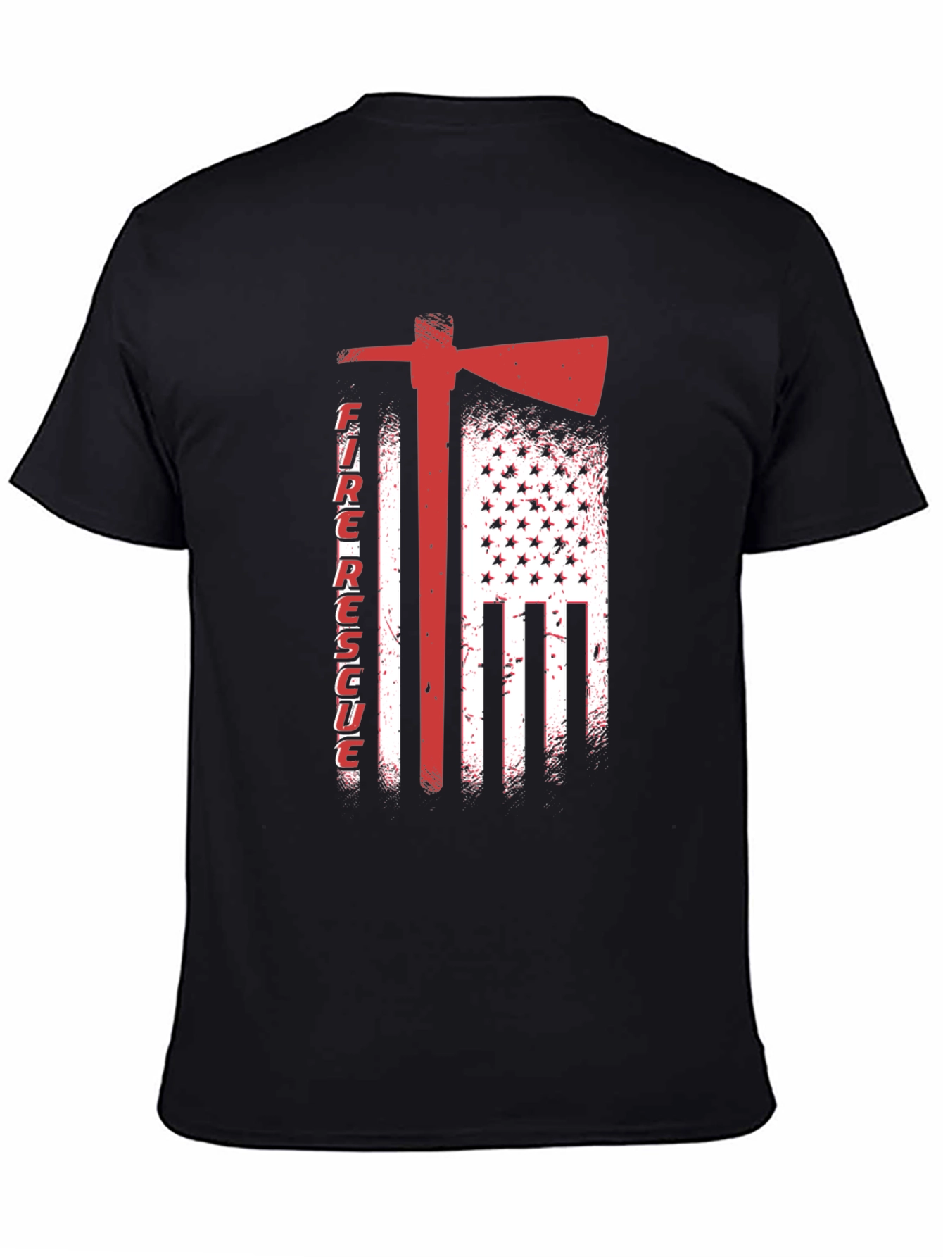 Fire Rescue American Flag Axe T-Shirt