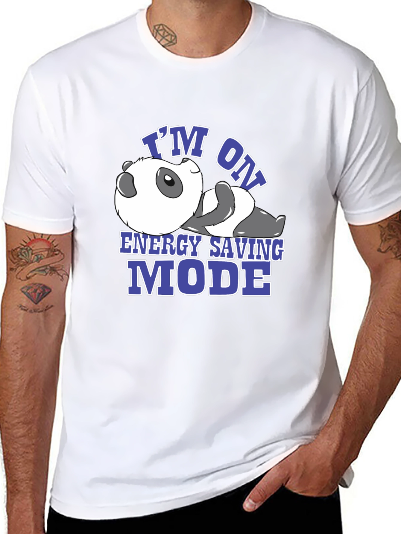 Energy Saving Panda T-Shirt - Cute Lazy Mode