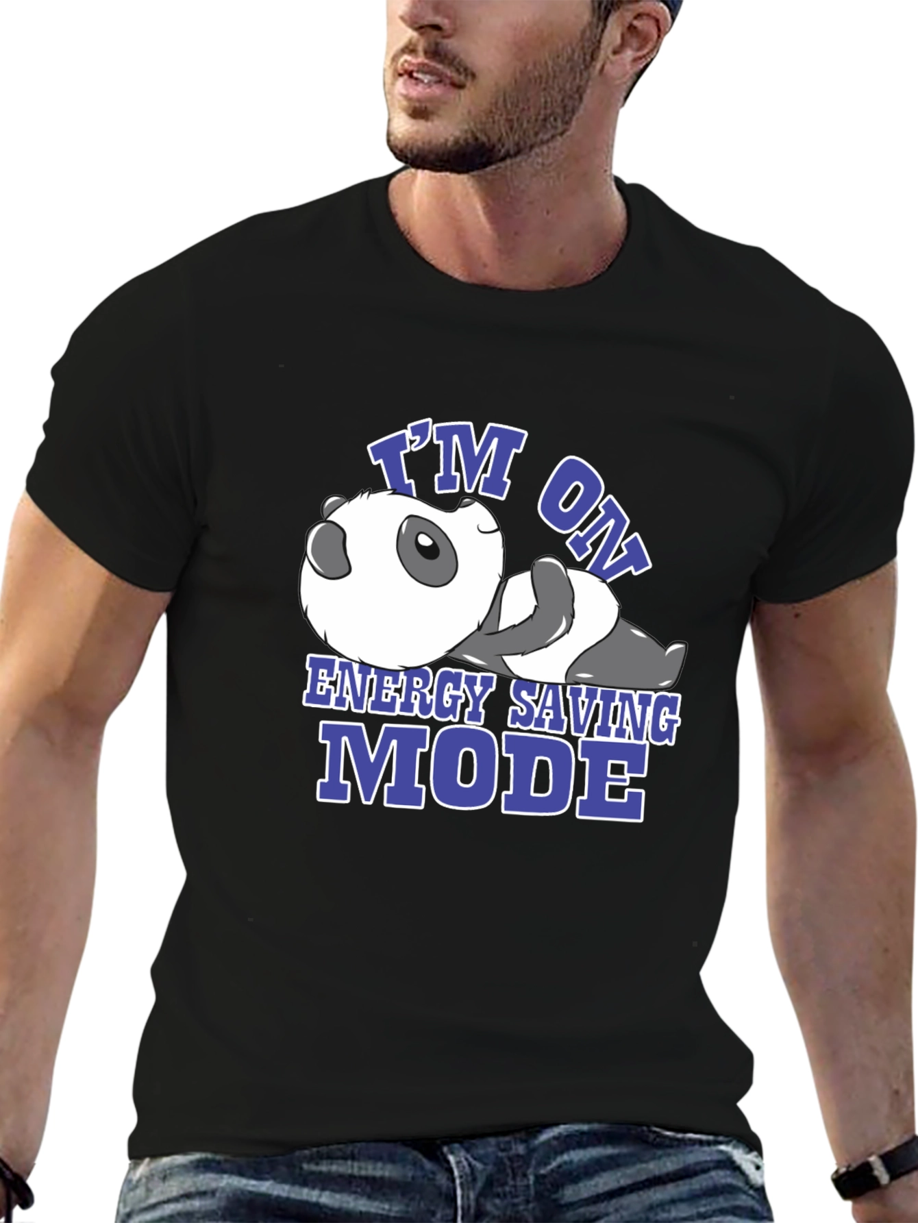 Energy Saving Panda T-Shirt - Cute Lazy Mode
