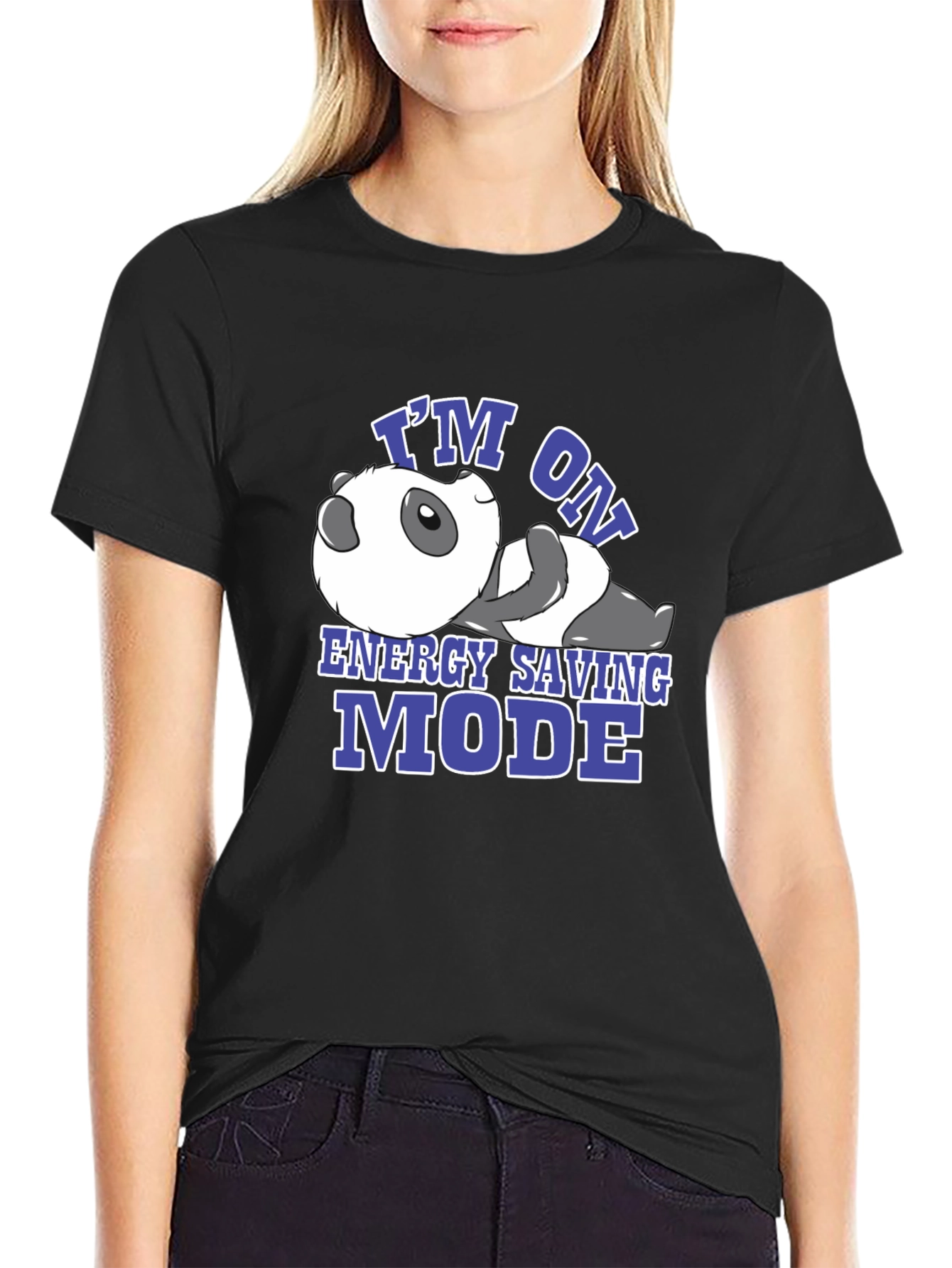 Energy Saving Panda T-Shirt - Cute Lazy Mode