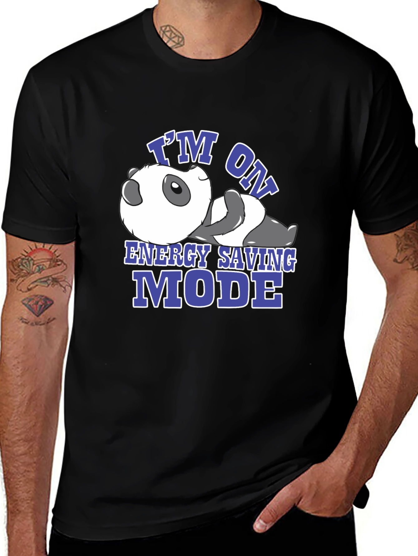 Energy Saving Panda T-Shirt - Cute Lazy Mode
