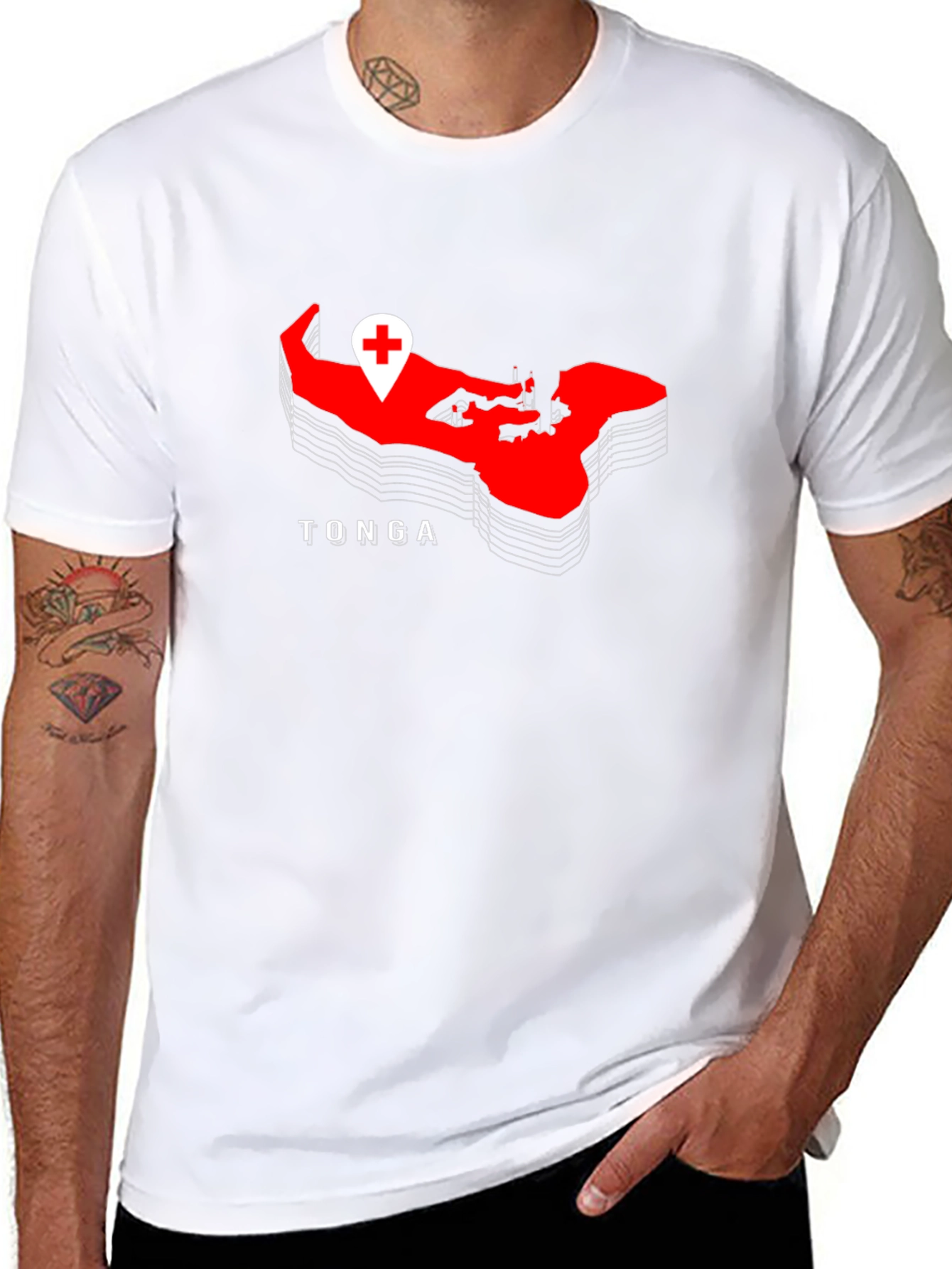Tonga Map Graphic T-Shirt - Island Pride Tee
