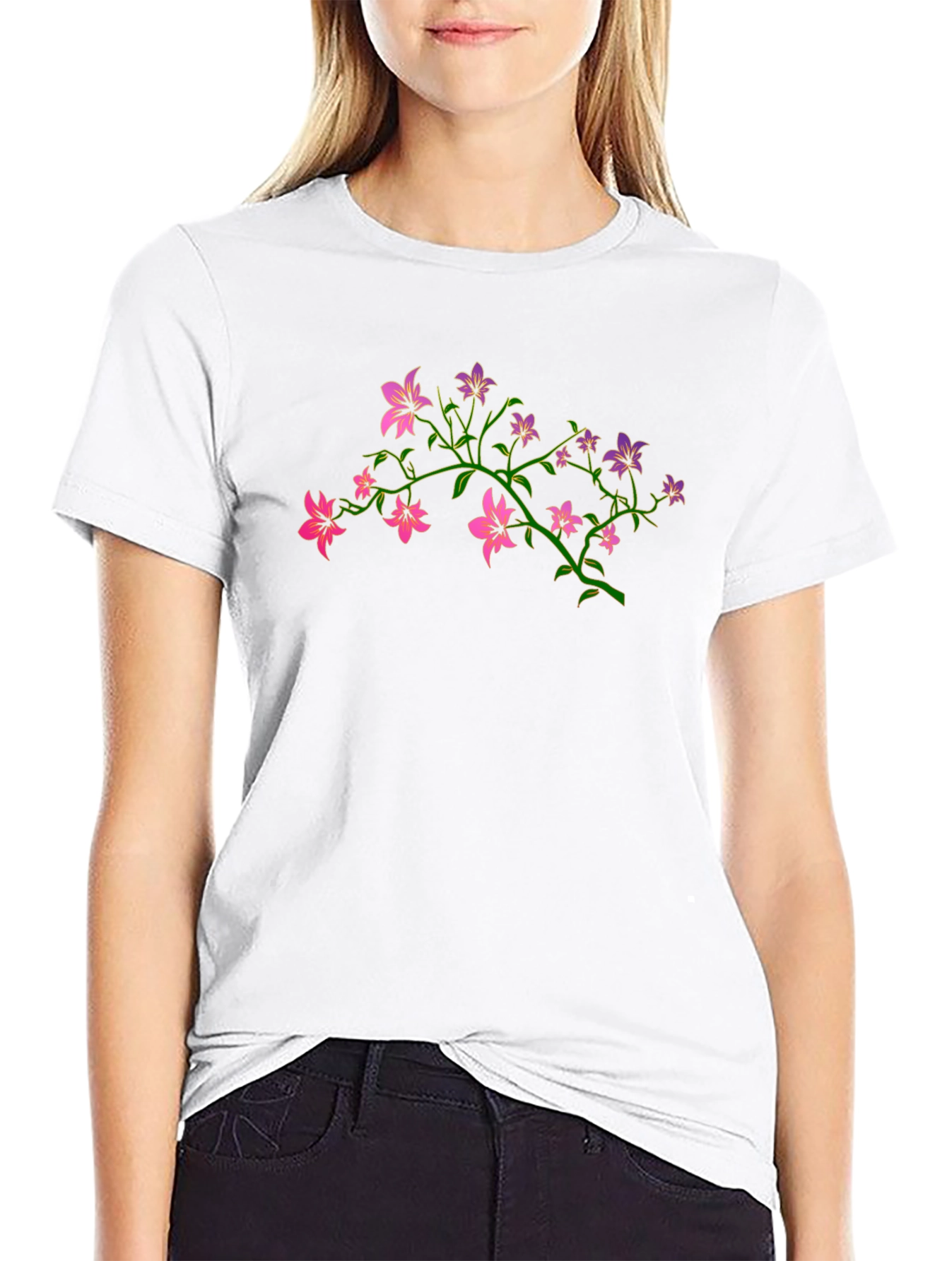 Floral Print T-Shirt - Stylish Casual Wear