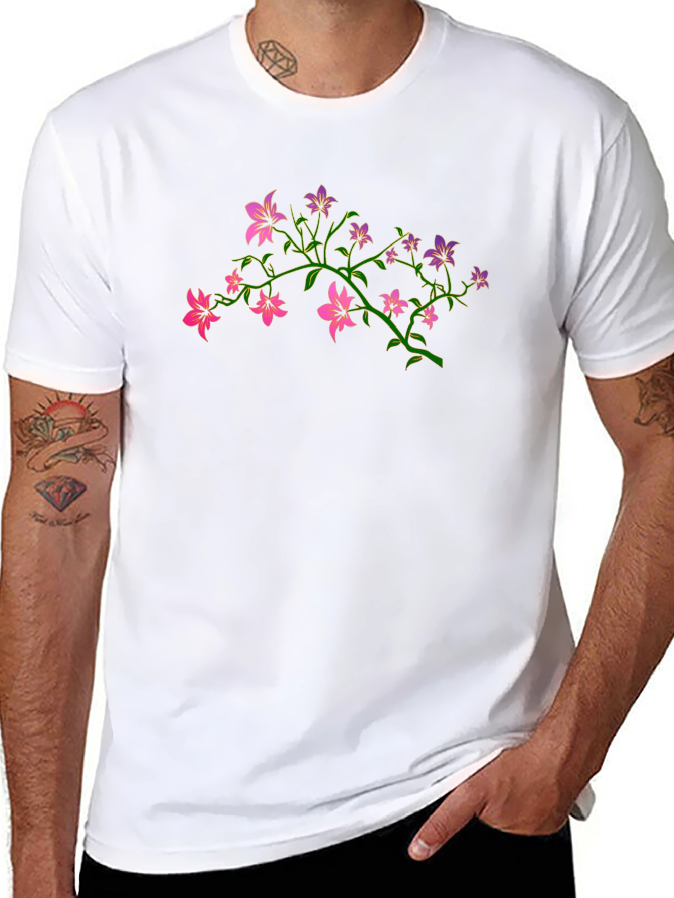 Floral Print T-Shirt - Stylish Casual Wear