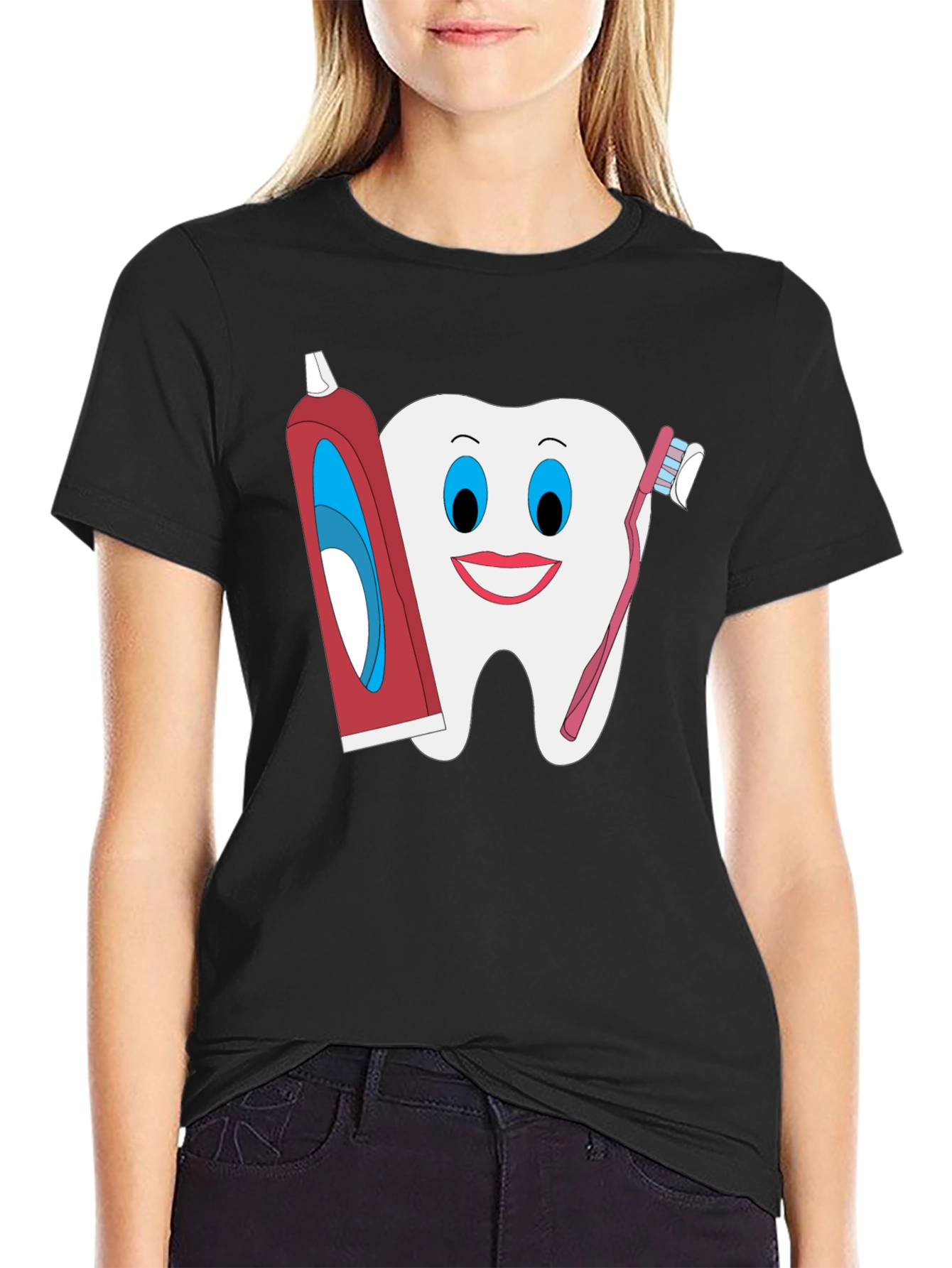 Funny Tooth & Hygiene Black T-Shirt