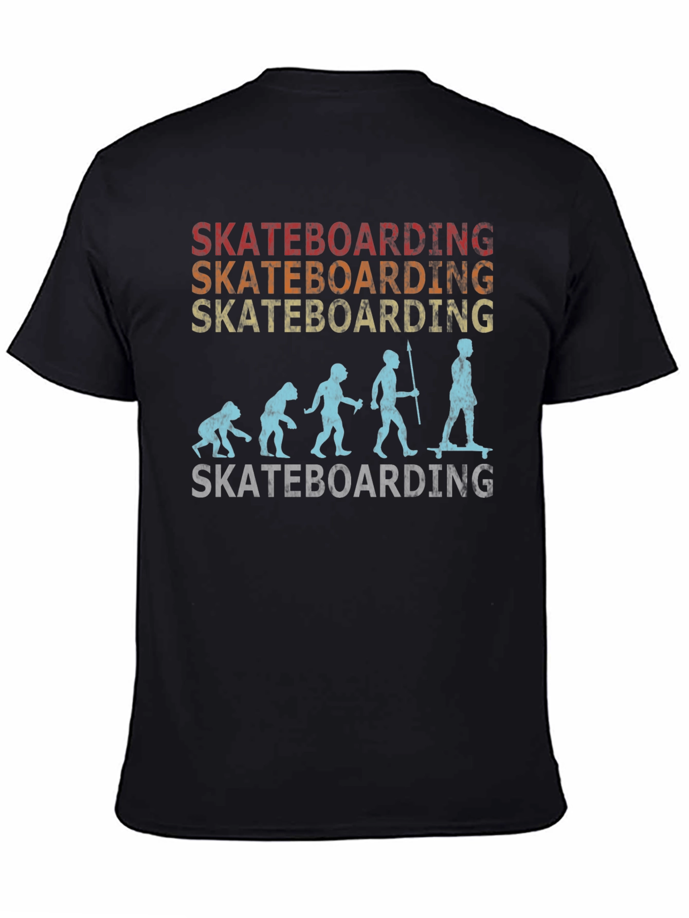 Skateboarding Evolution Graphic Tee - Cool Retro Design