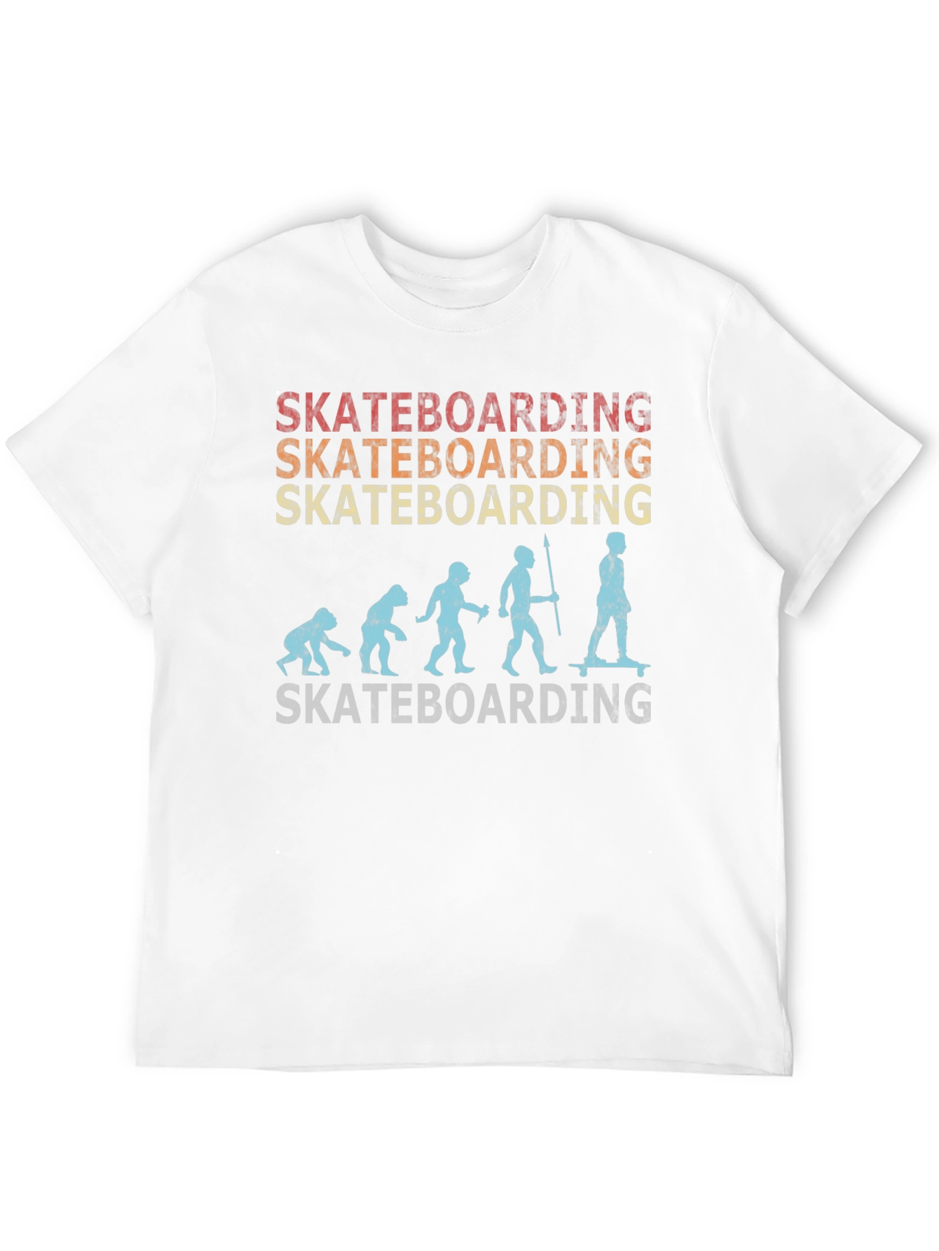 Skateboarding Evolution Graphic Tee - Cool Retro Design