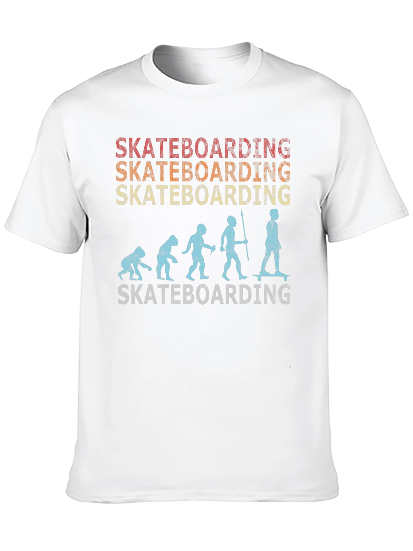 Skateboarding Evolution Graphic Tee - Cool Retro Design